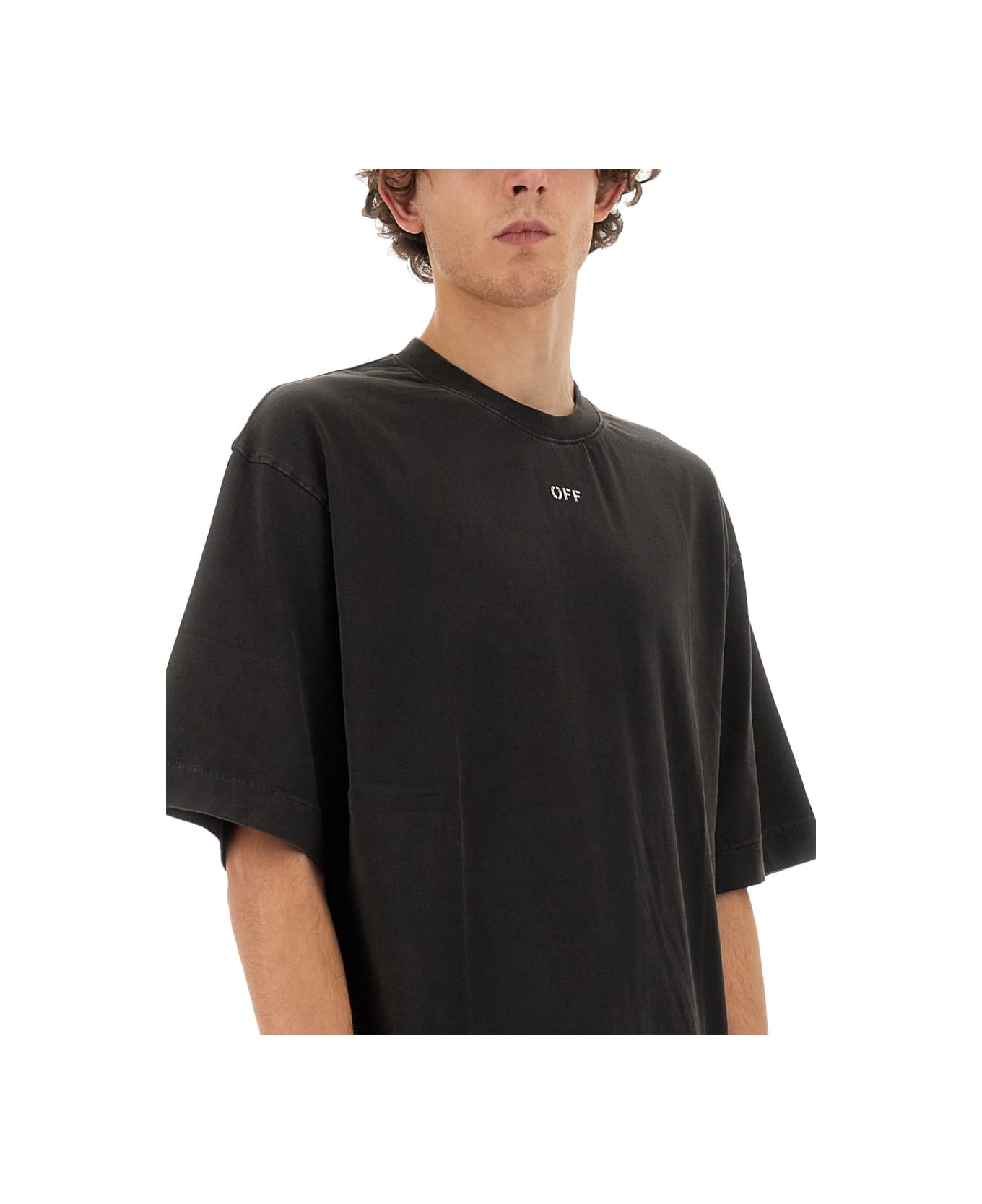 Off-White T-shirt With Logo - GREY