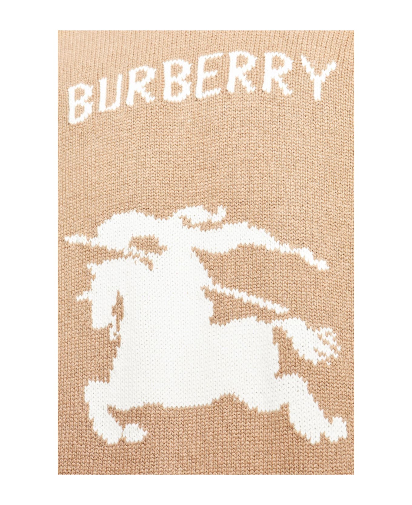 Burberry Wool Sweater With Logo - Brown