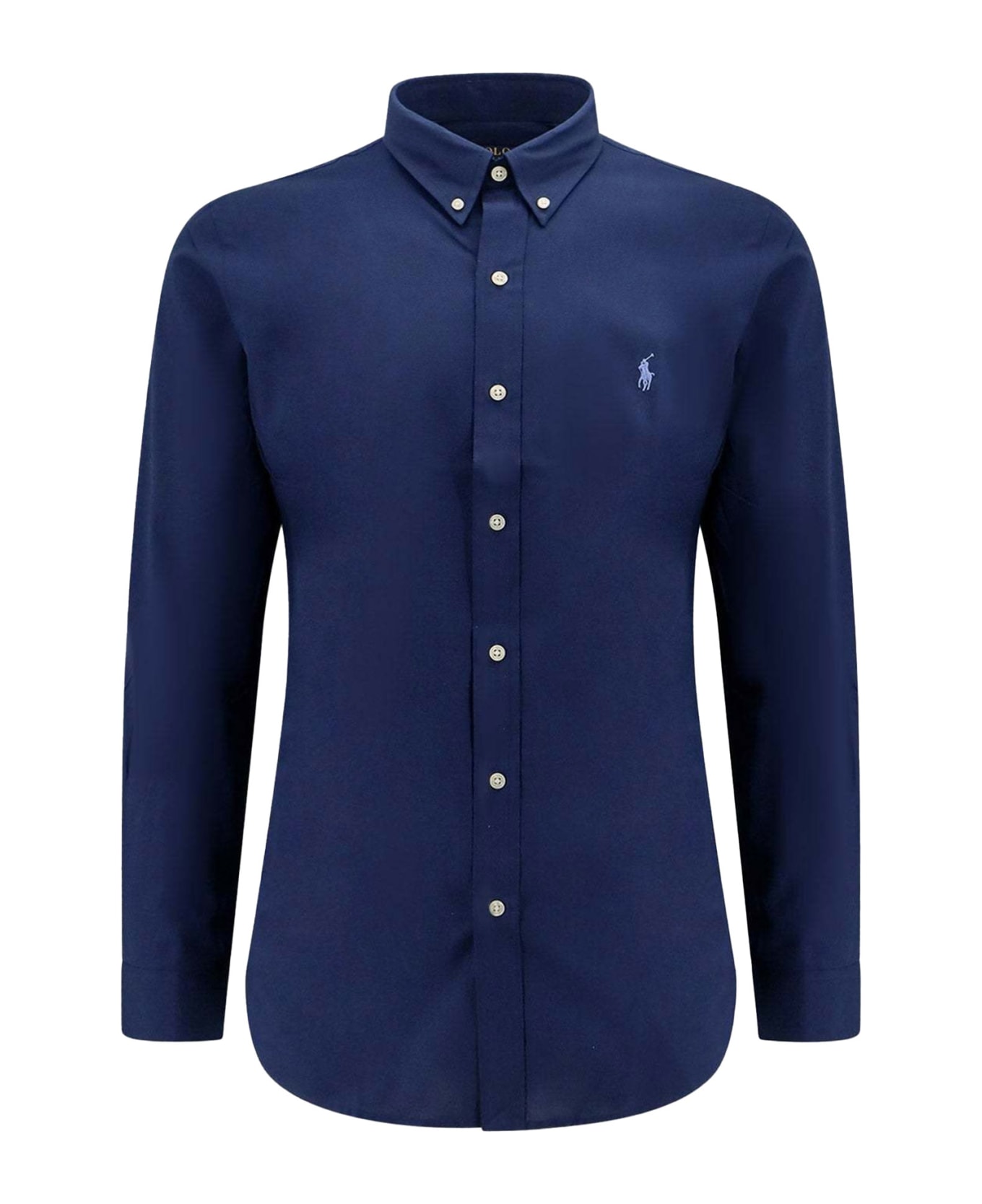 Polo Ralph Lauren Navy Blue Long-sleeved Shirt With Logo - NEWPORT NAVY