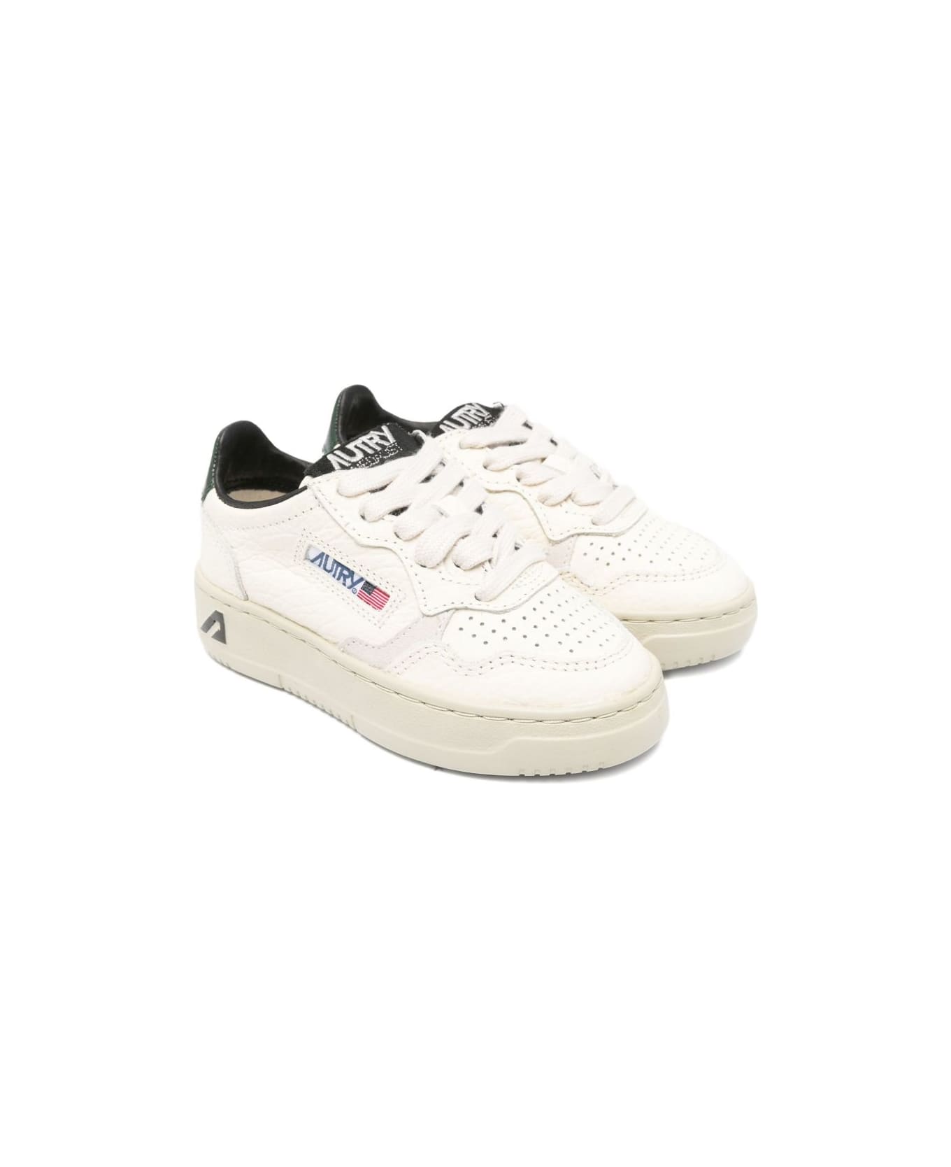 Autry Kids Perforated Leather Sneakers - White