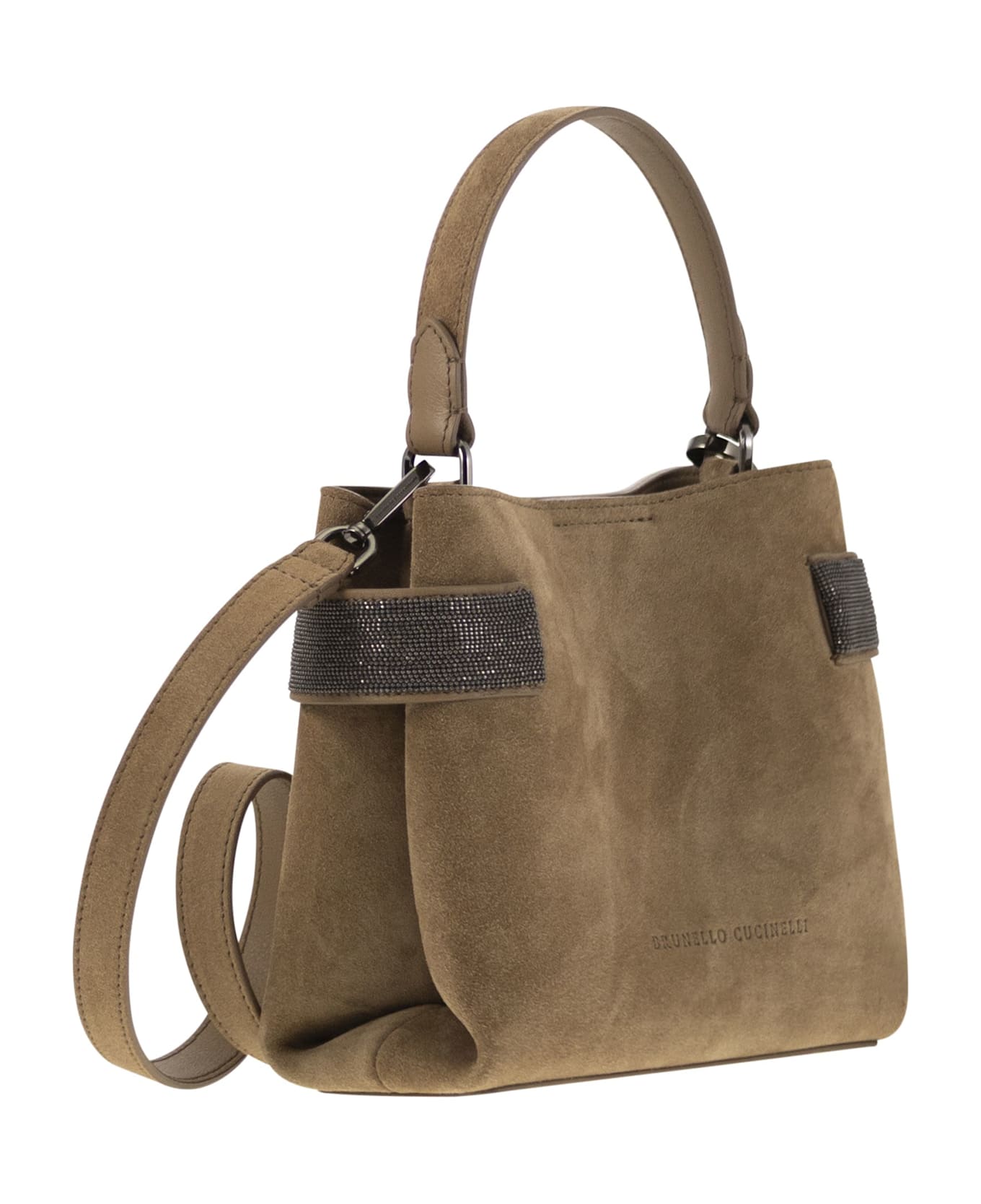 Brunello Cucinelli Essence Precious Bands Small Top-handle Bag - Hazelnut