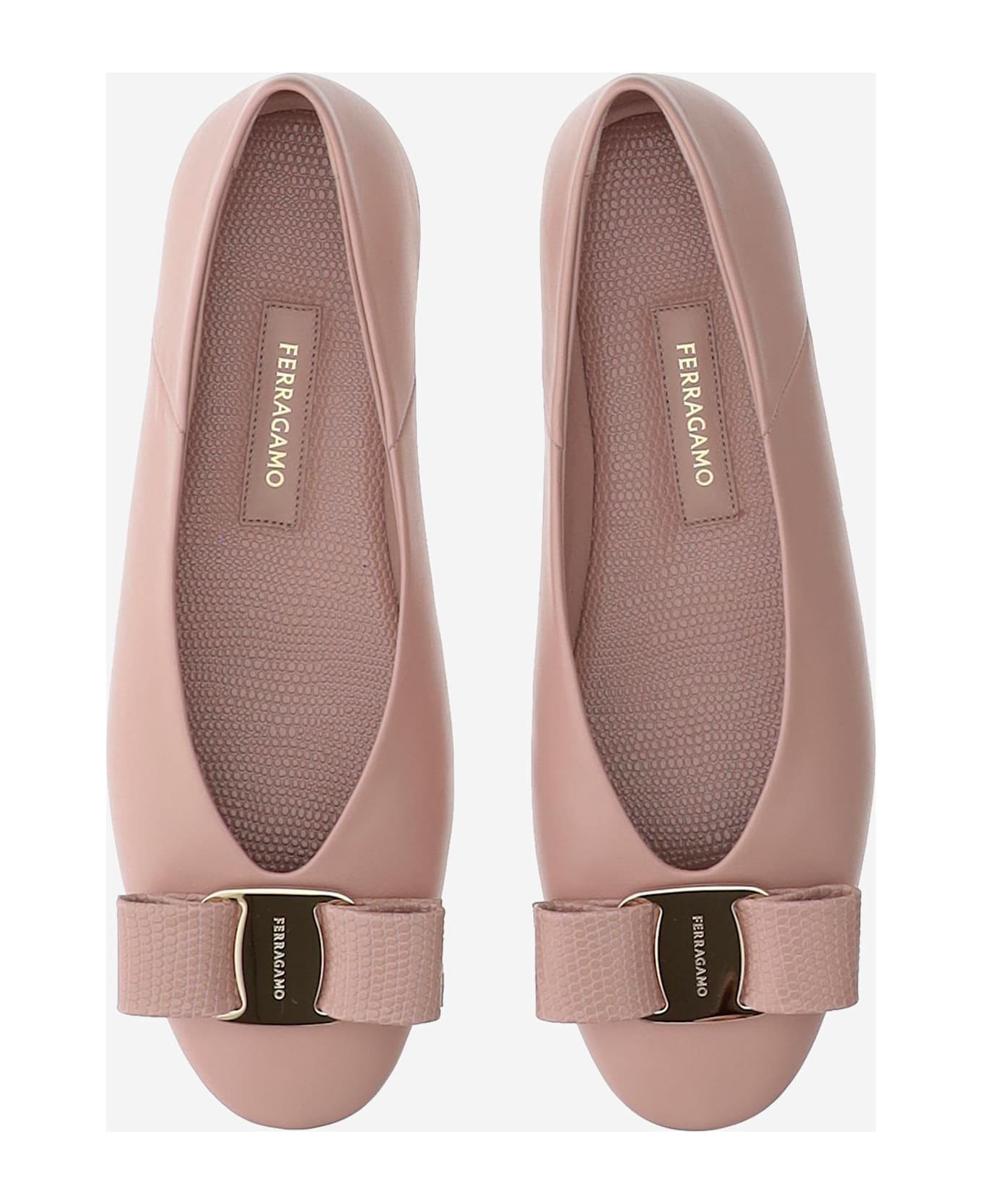 Ferragamo Vara Bow Ballet Flats - Pink