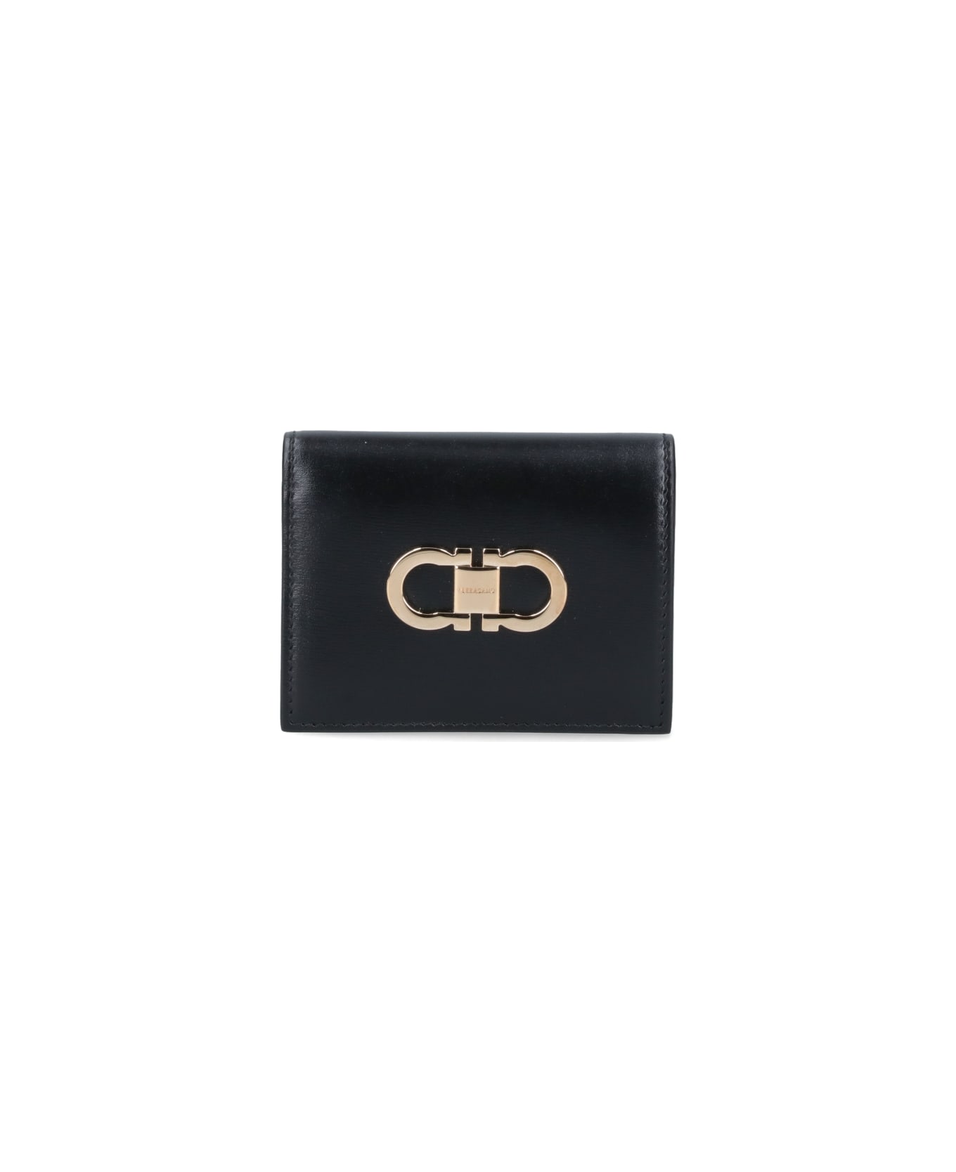 Ferragamo Compact Wallet 'gancini' - Black 財布