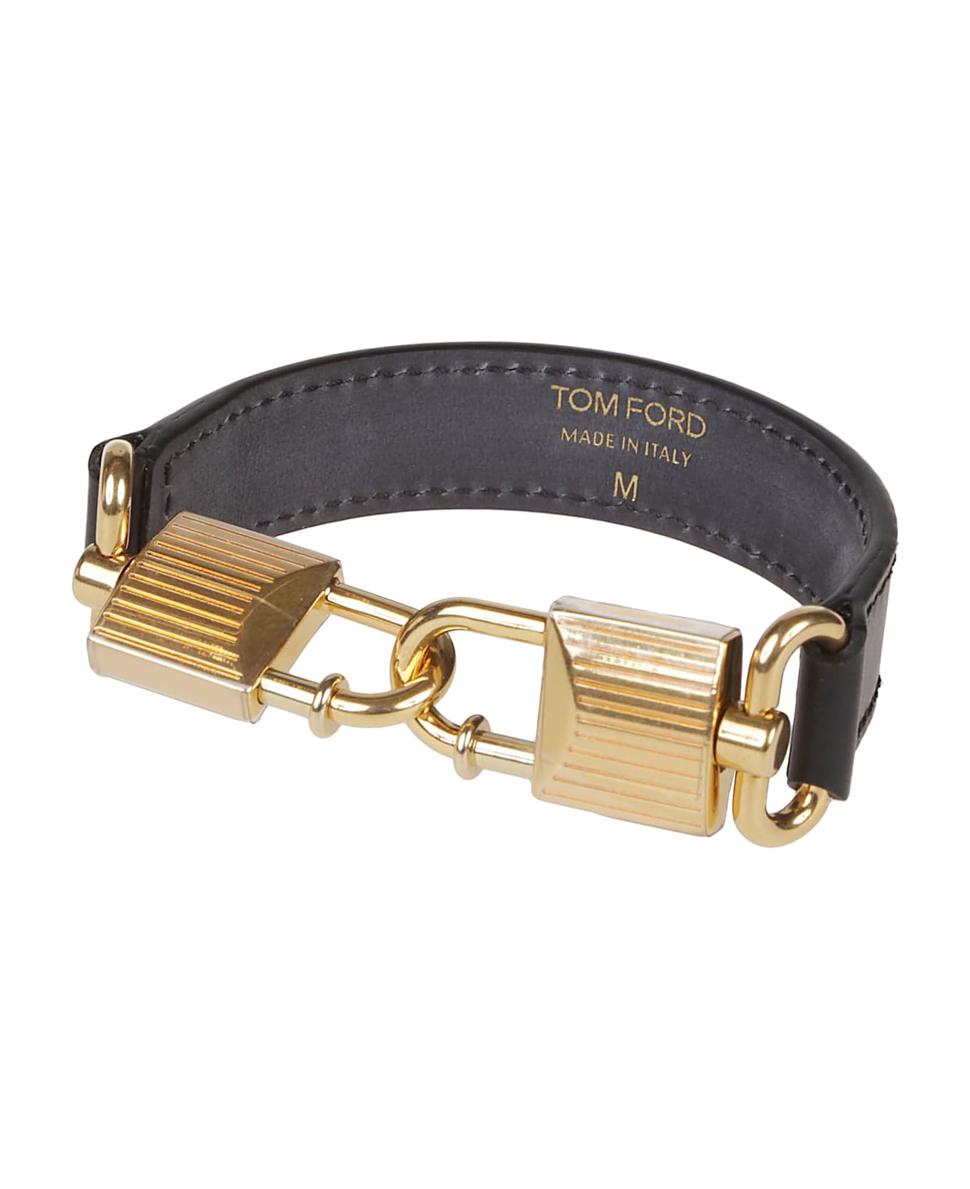 Tom Ford Gold-tone Padlocks Bracelet - Vintage Gold/black
