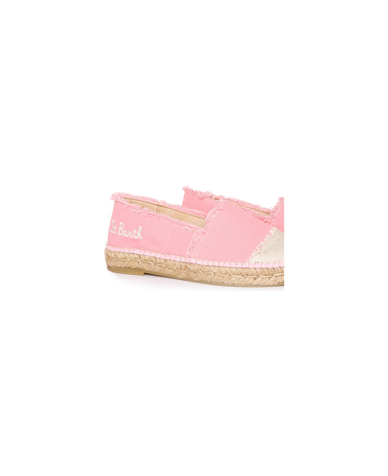 MC2 Saint Barth Pink Canvas Espadrillas With Embroidery - PINK