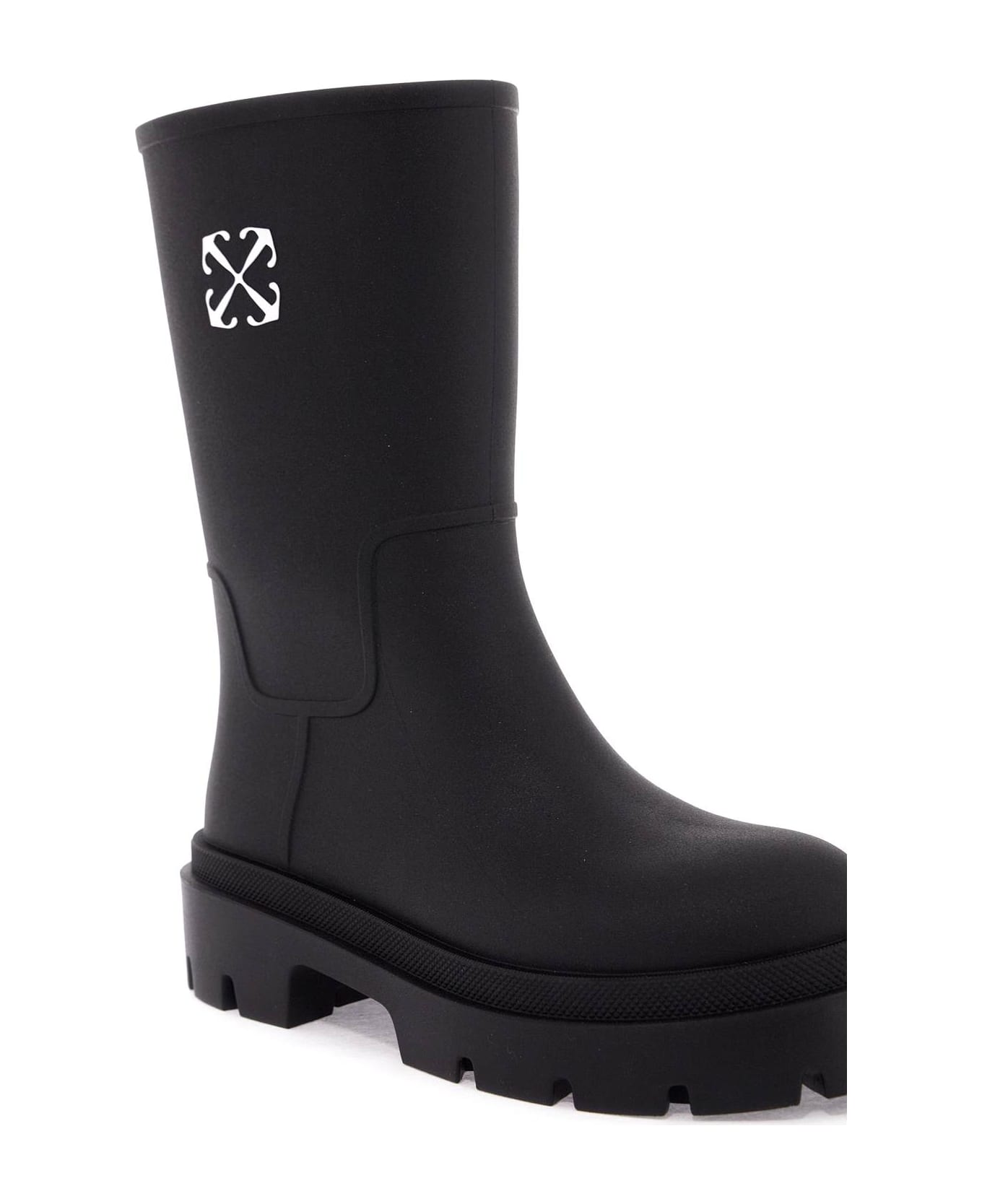 Off-White 'arrow' Black Pvc Boots - BLACKWHITE