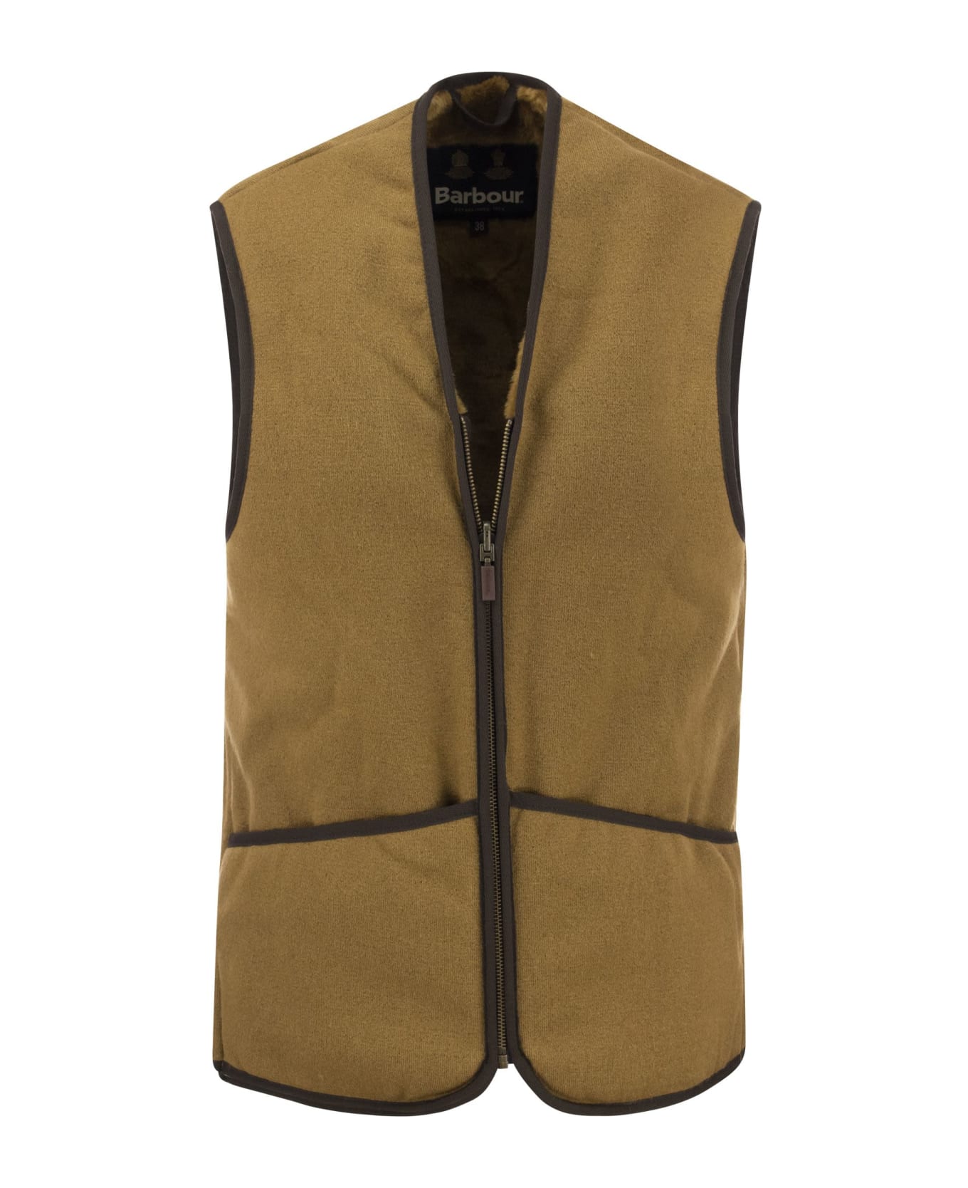 Barbour Reversible Fleece Vest - Camel