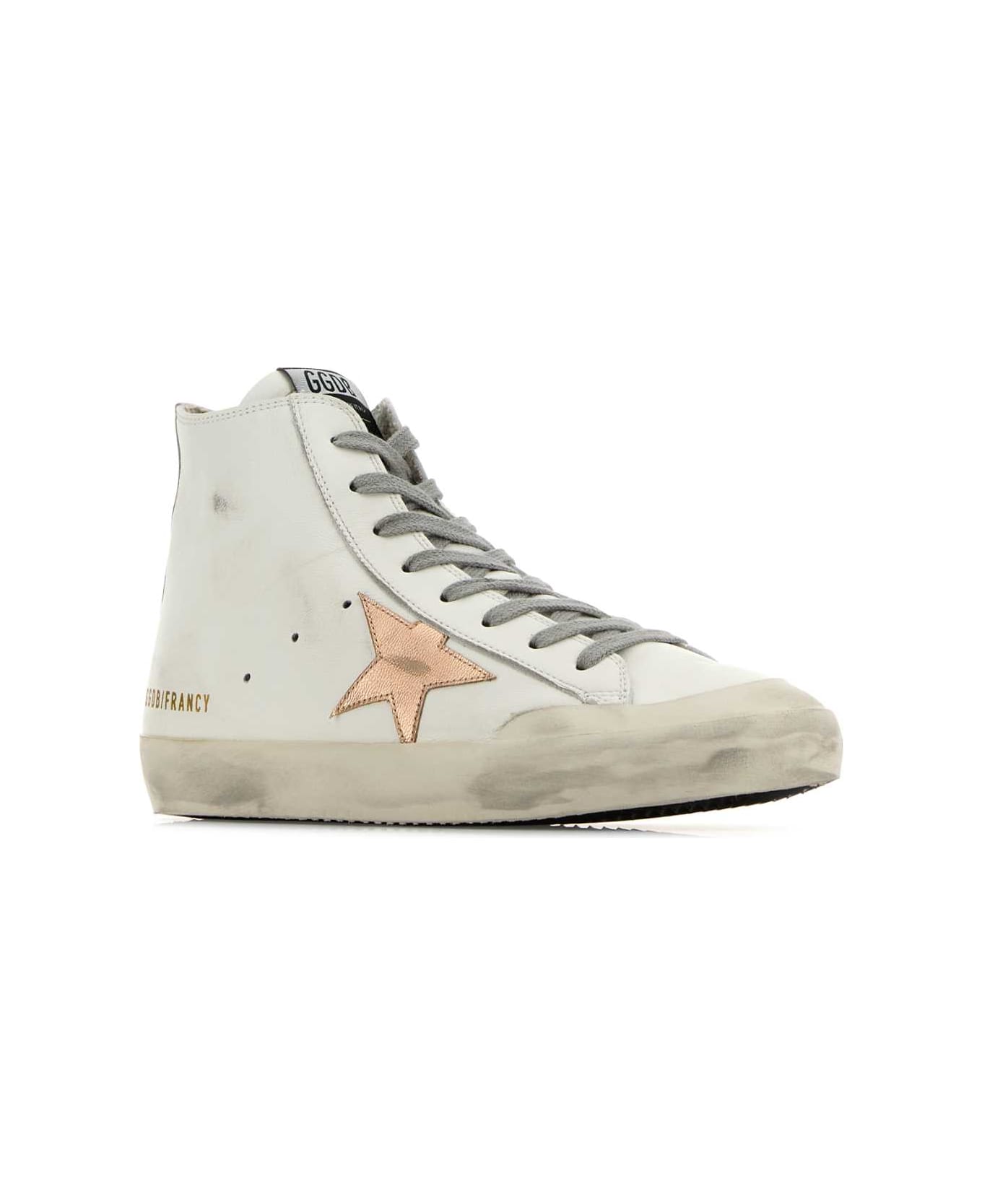 Golden Goose White Leather Francy Sneakers - WHITELIGHTBROWN