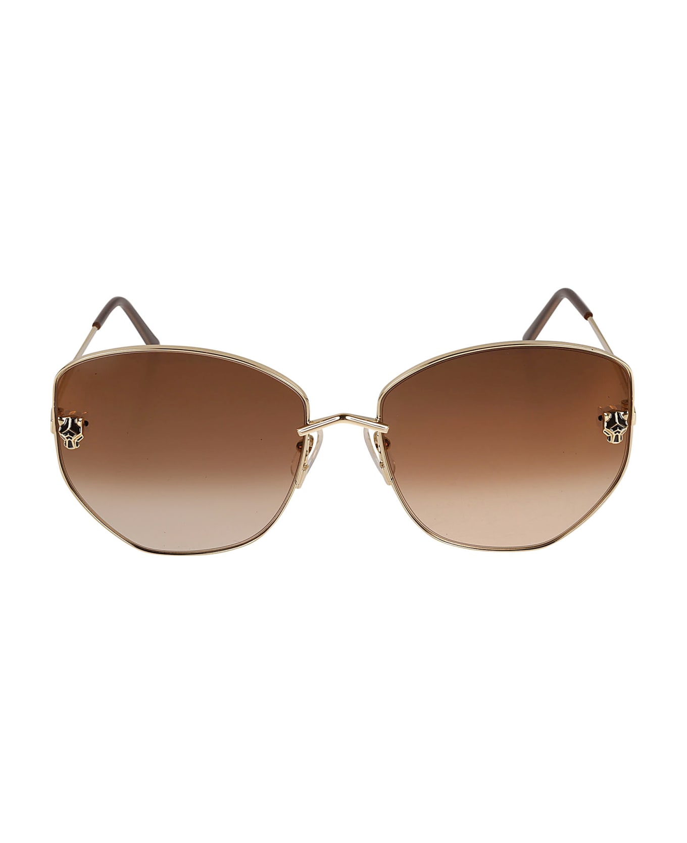 Cartier Eyewear Butterfly Classic Sunglasses - 002 gold gold brown サングラス