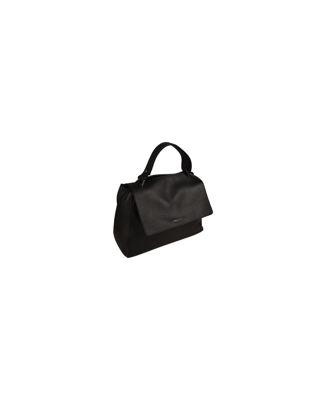 Orciani Sveva Soft Medium Shoulder Bag In Leather With Shoulder Strap - Nero