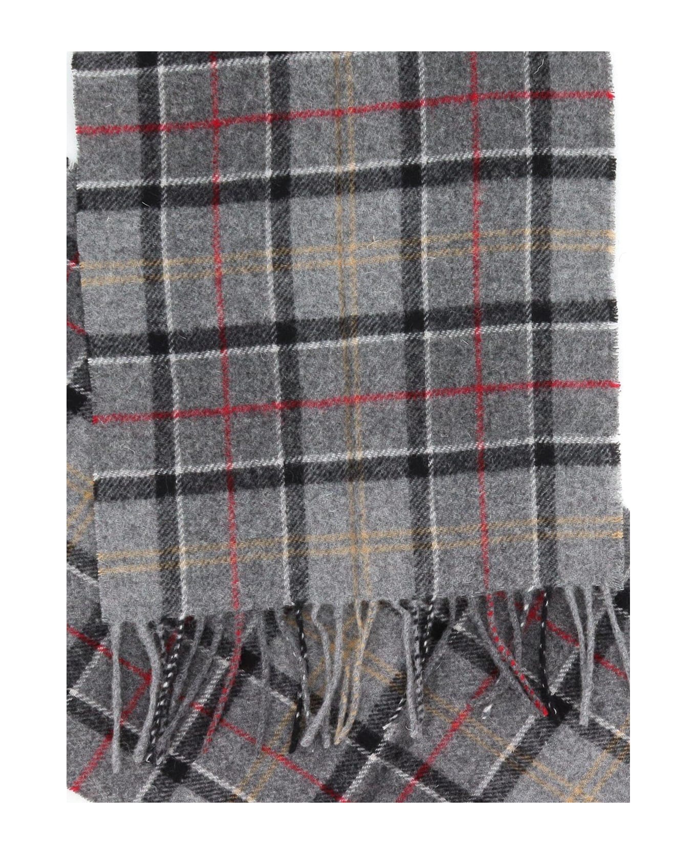 Barbour Tartan Fringed Scarf - GREY TARTAN