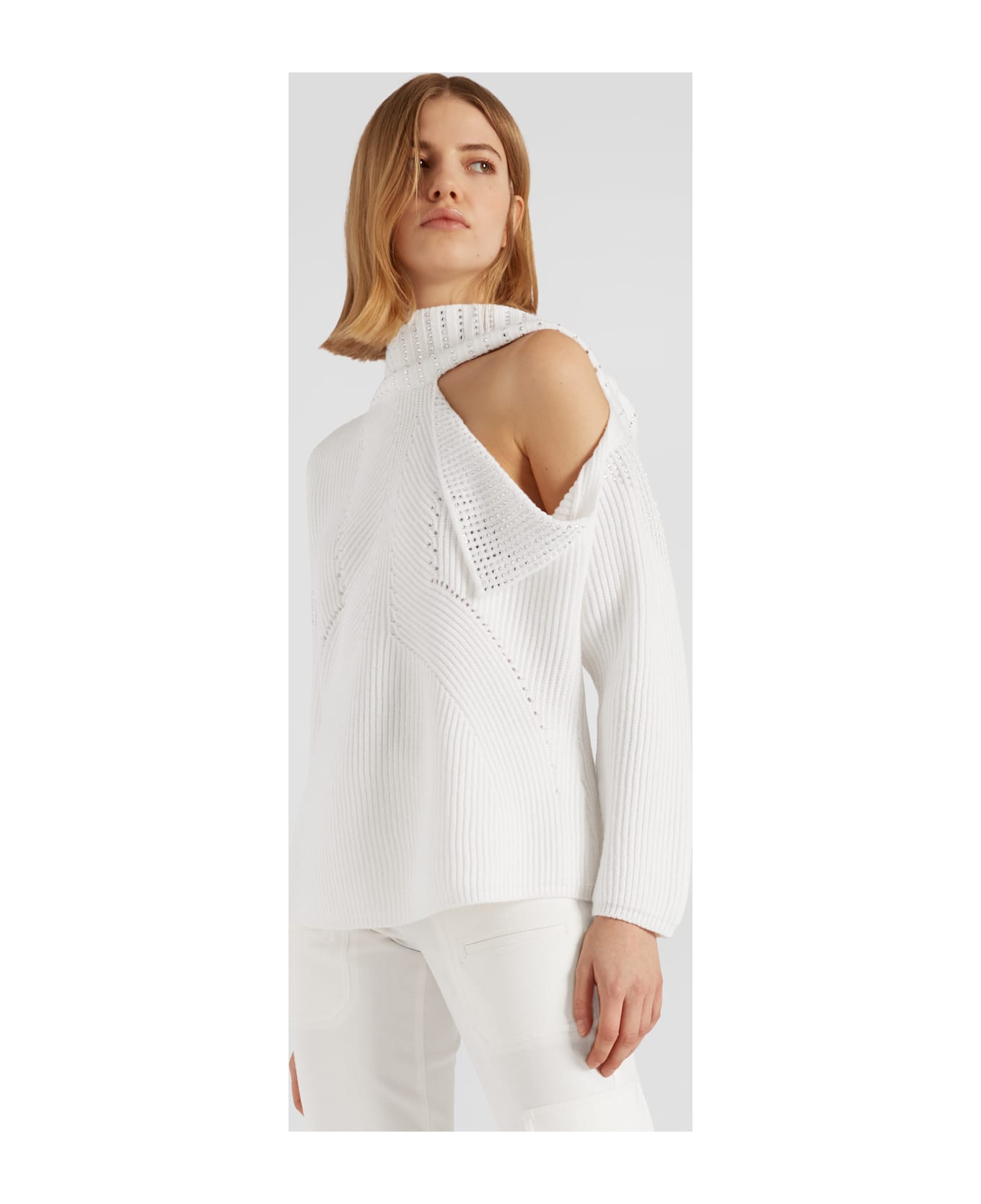 Genny Sweater With Cut-out - White