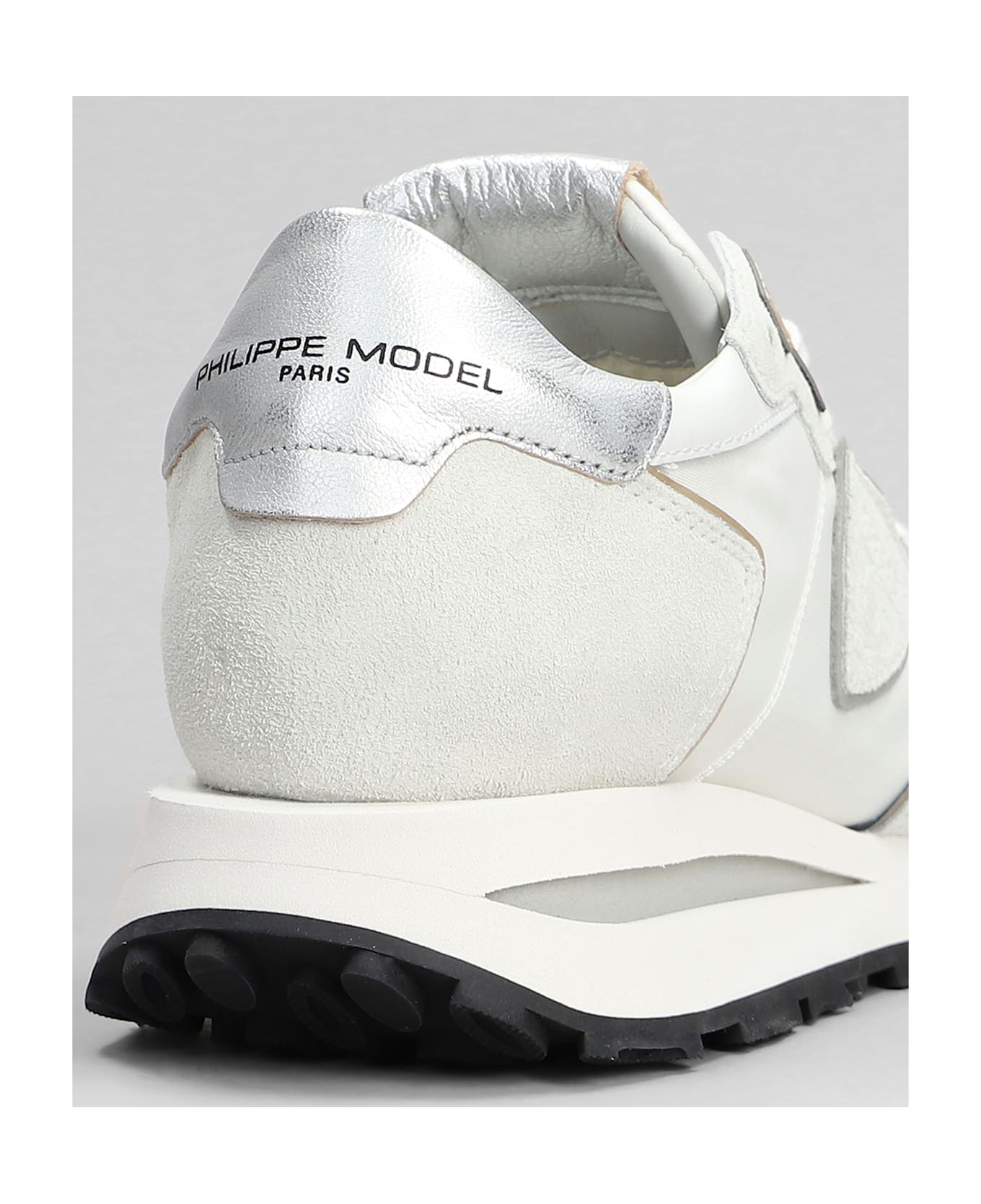 Philippe Model Tropez Haute Sneakers In White Suede And Fabric - white