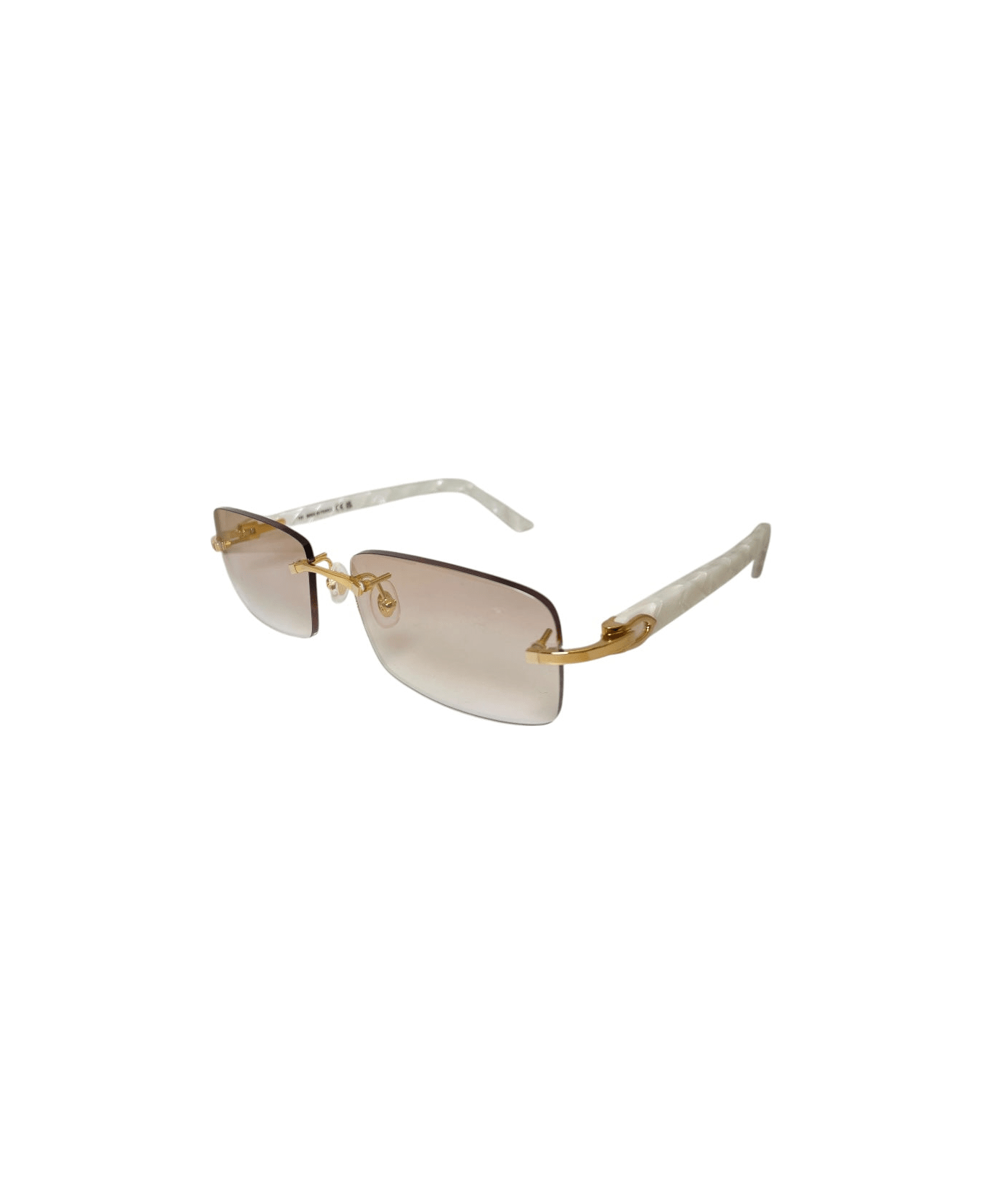 Cartier Eyewear Ct 0056 - Gold White Sunglasses