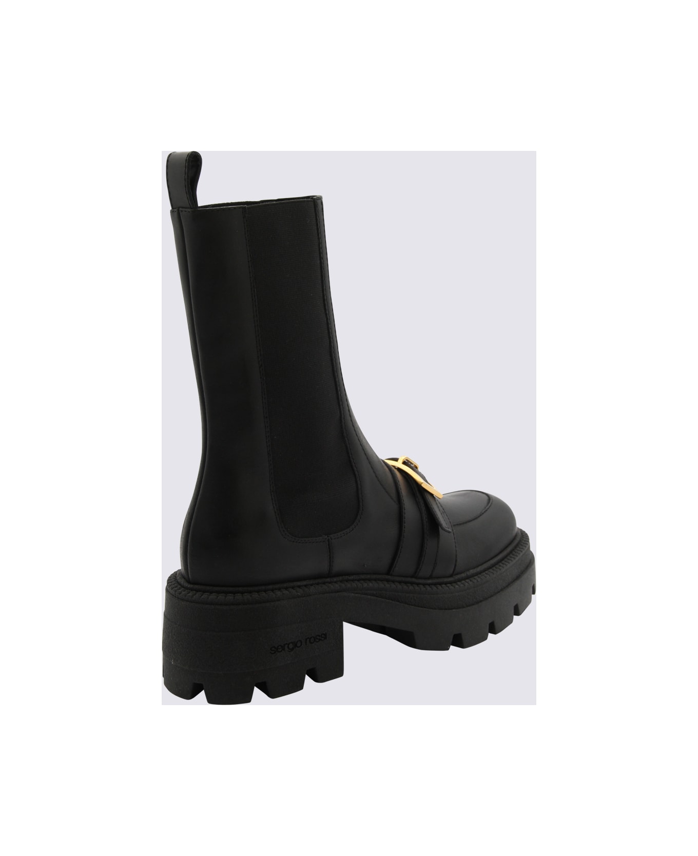 Sergio Rossi Black Leather Nora Boots - Black