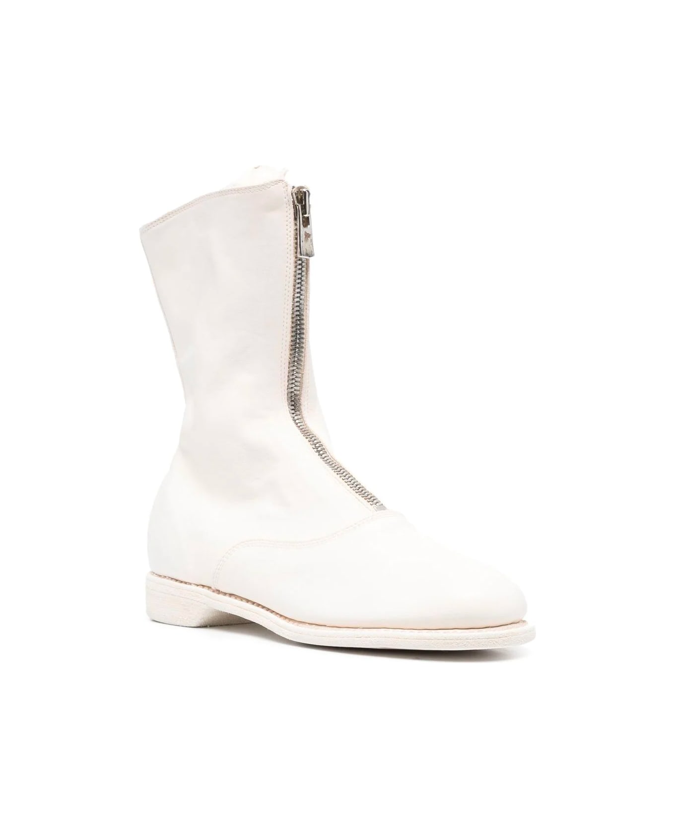 Guidi Front Zip Boot - T White