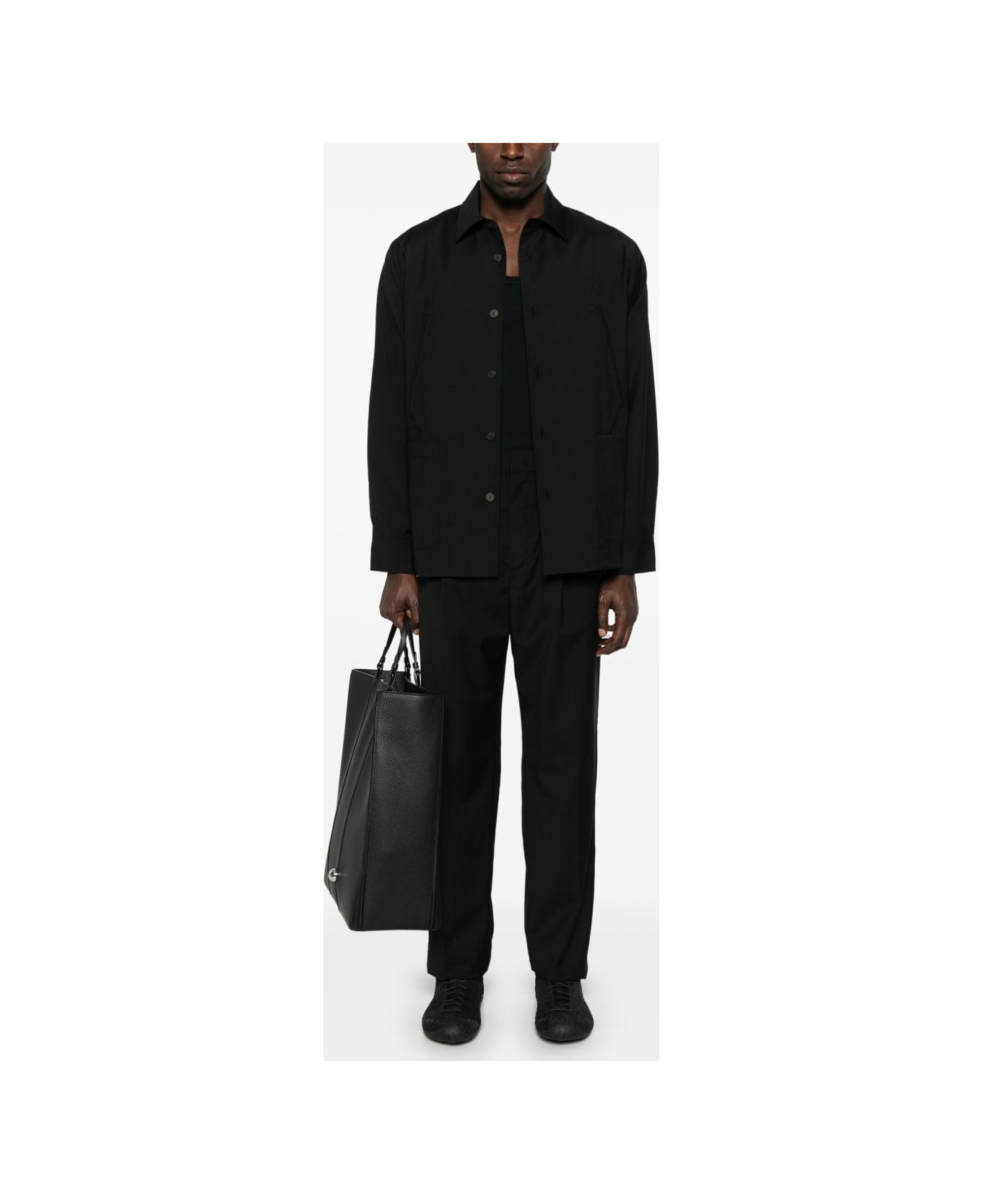Emporio Armani Wool Shirt Jacket - Black