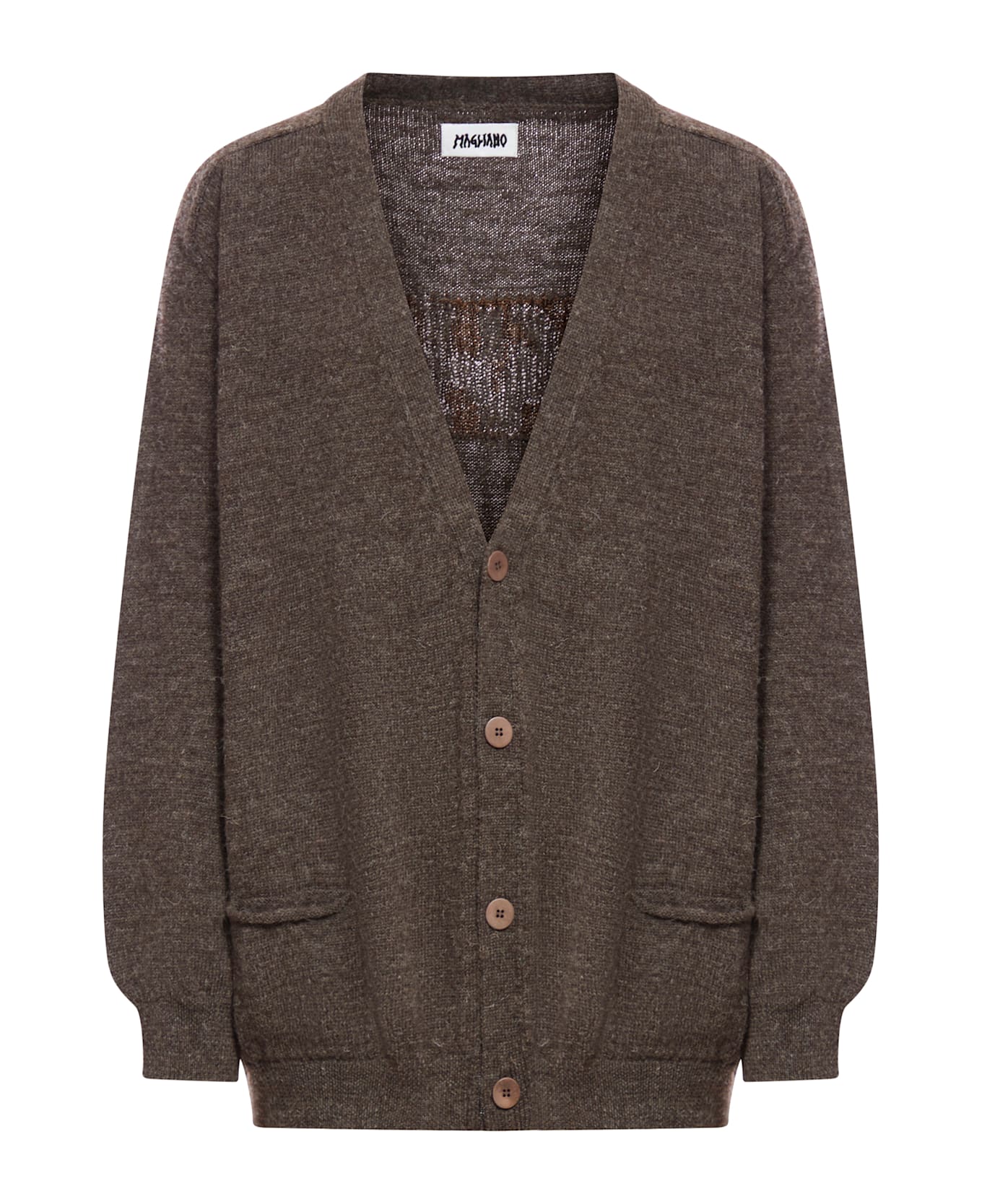 Magliano Grampa Wool Cardigan With Logo - Grey