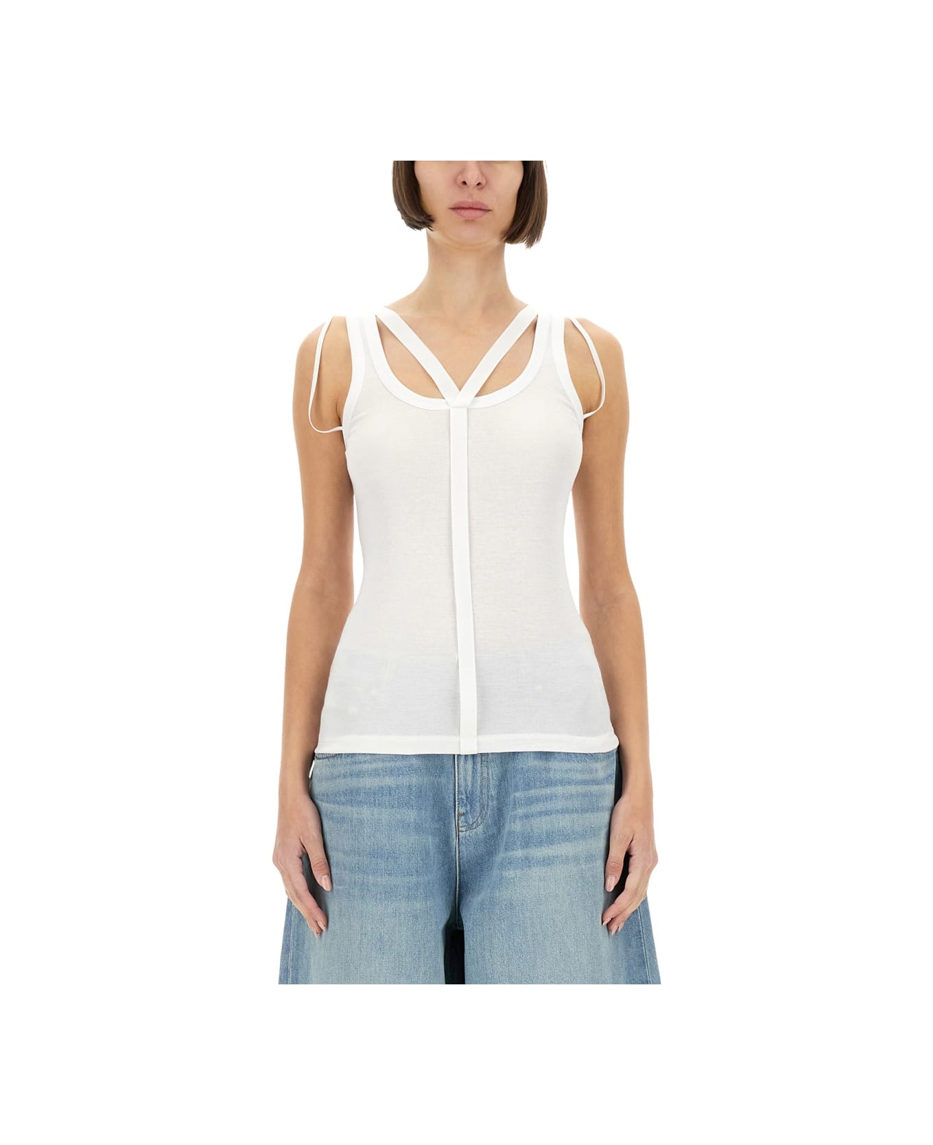 Helmut Lang Top "racer" - WHITE