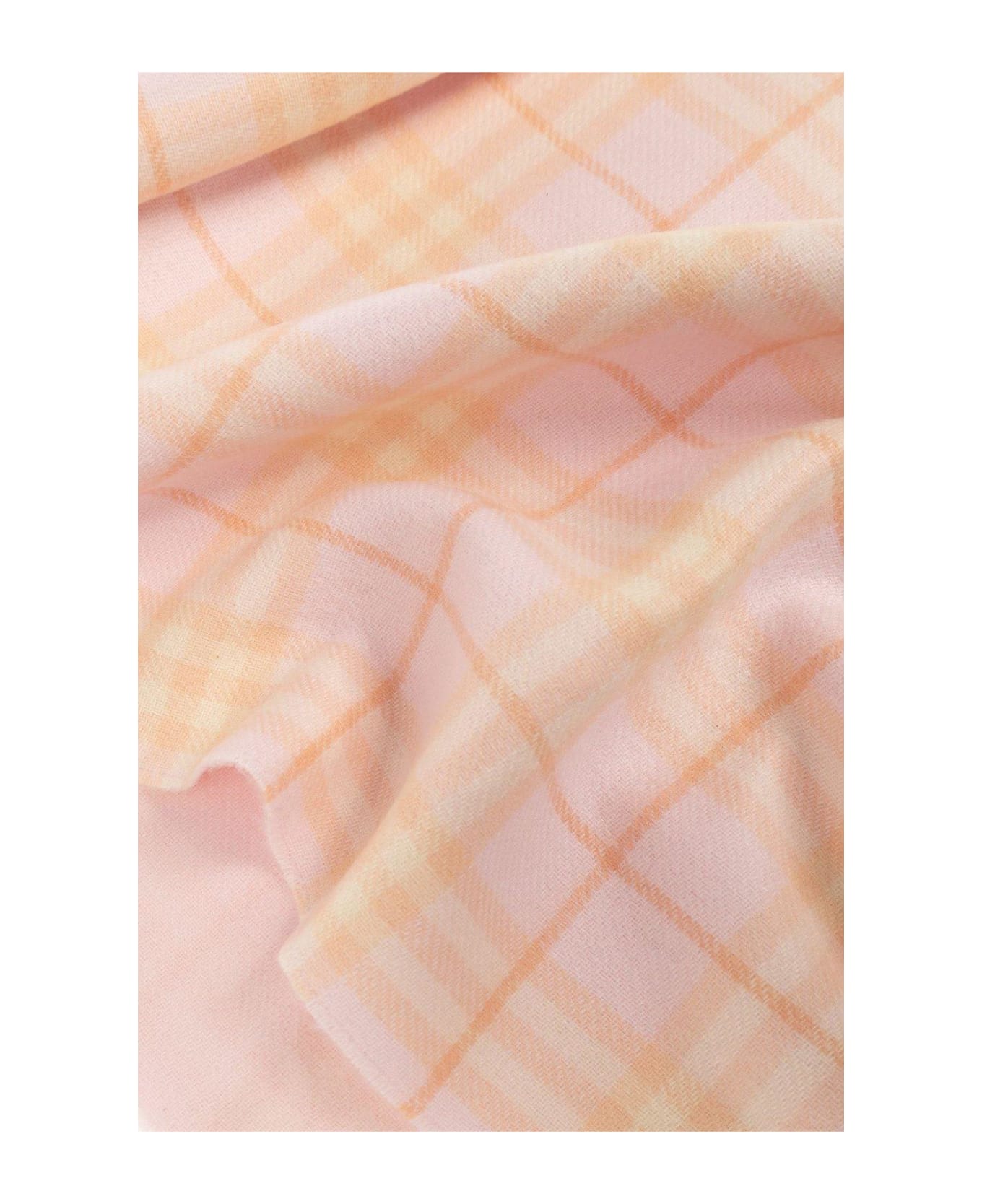 Burberry Logo-patch Fringed-edge Reversible Scarf - Pink スカーフ＆ストール