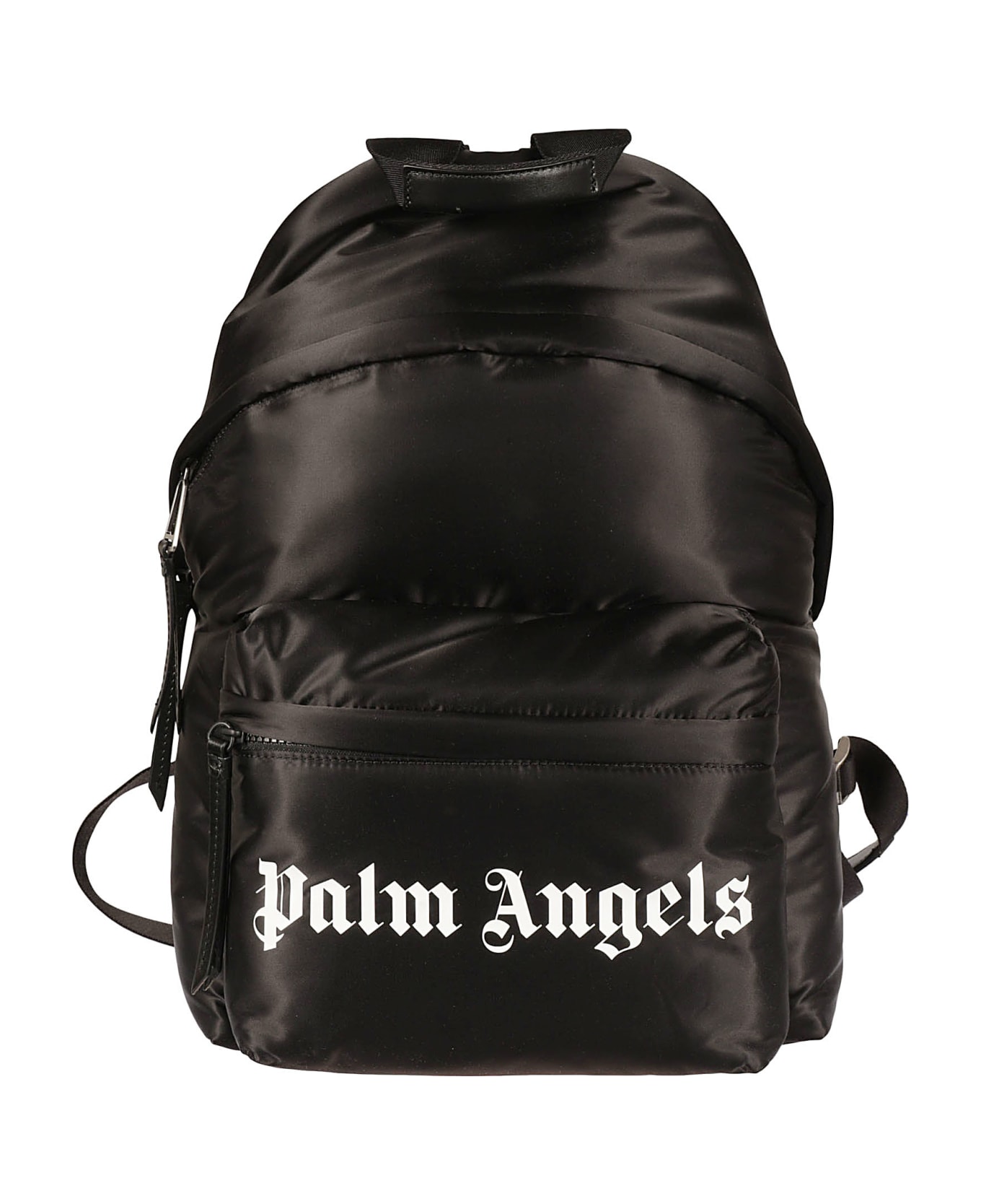 Palm Angels Logo Print Nylon Backpack - Black/White