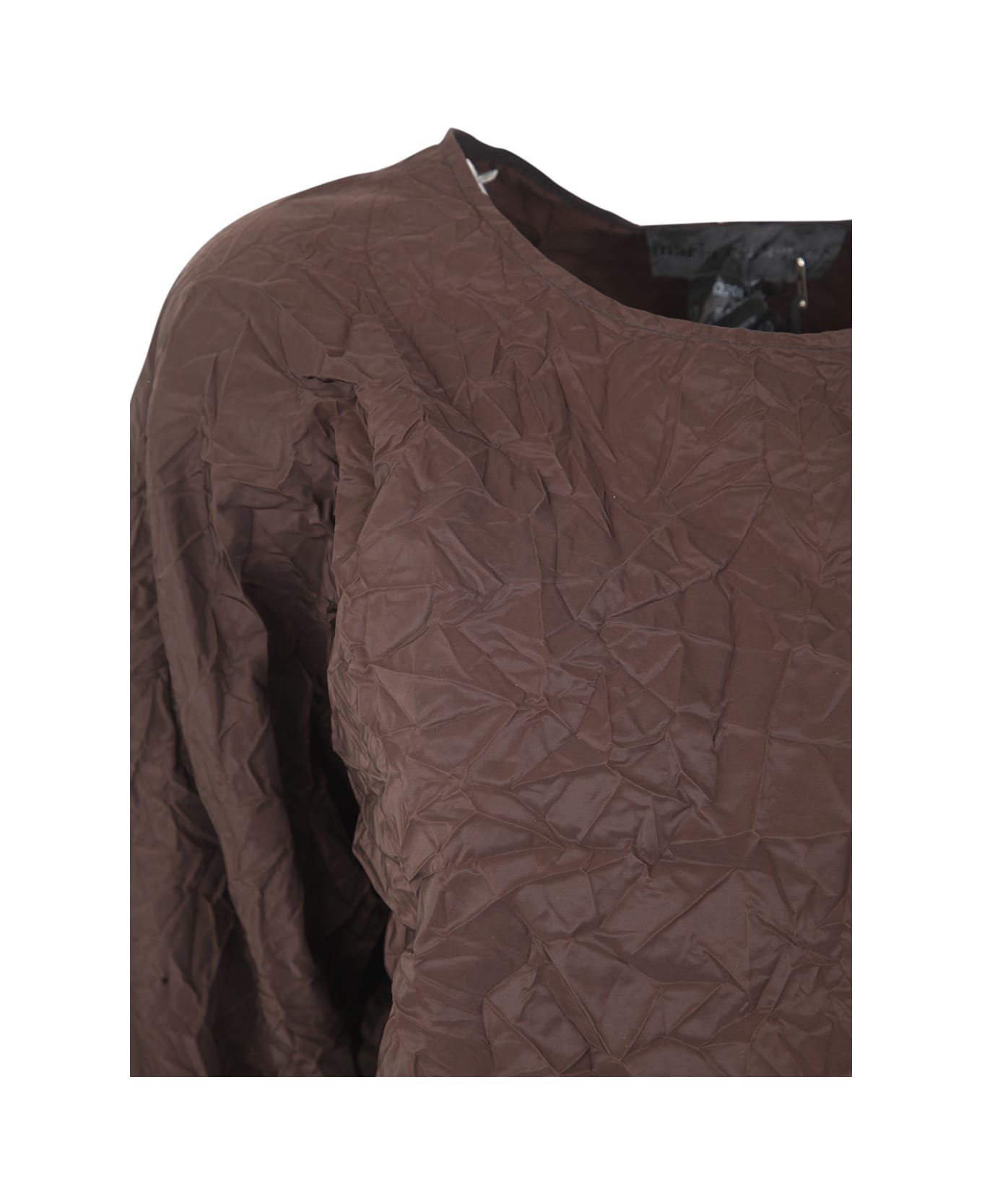 Maria Calderara Crinkled Opaque Taffeta Sweater - Dark Chocolate