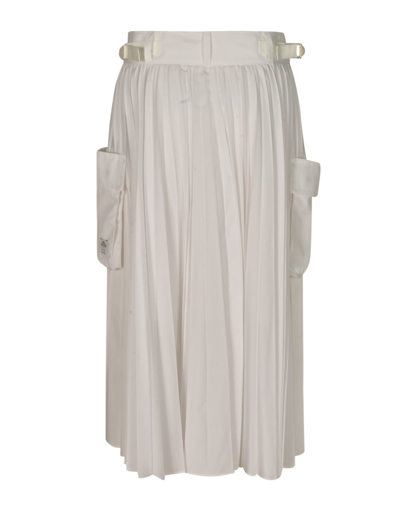 Sacai Pleated Straight Skirt - White