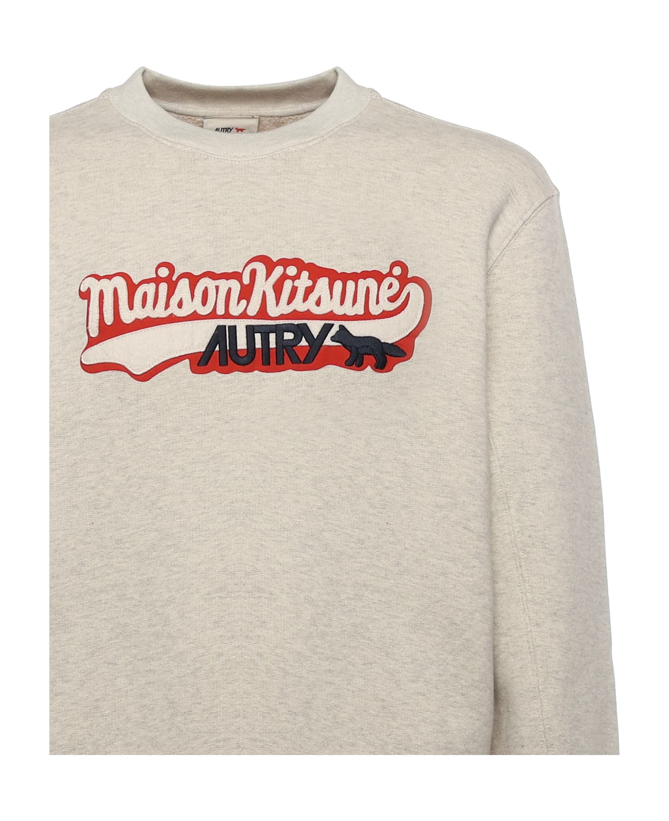 Autry Melange Grey Cotton Autry X Maison Kitsunã© Sweatshirt - MK1M