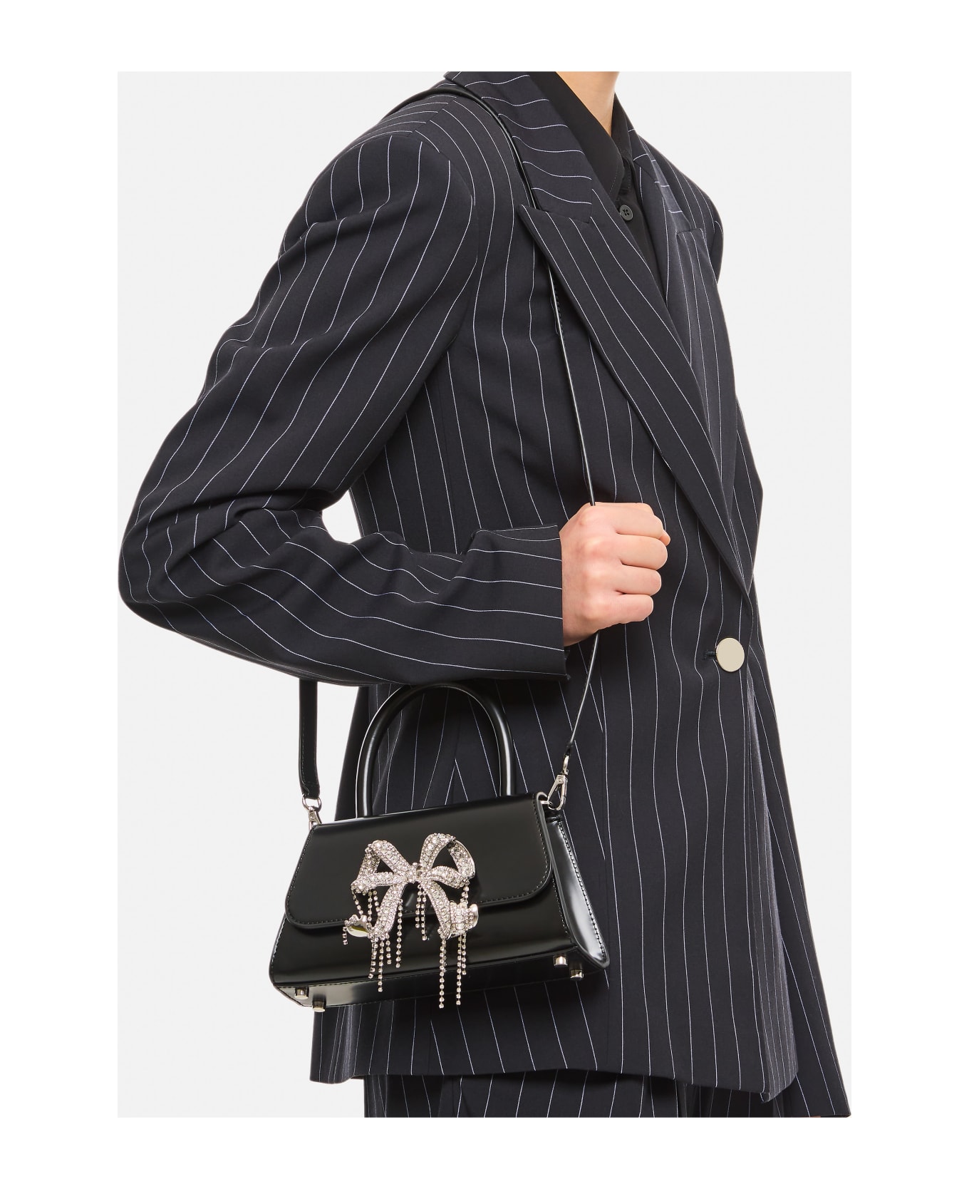 self-portrait Black Leather Mini Bow Bag - Black トートバッグ