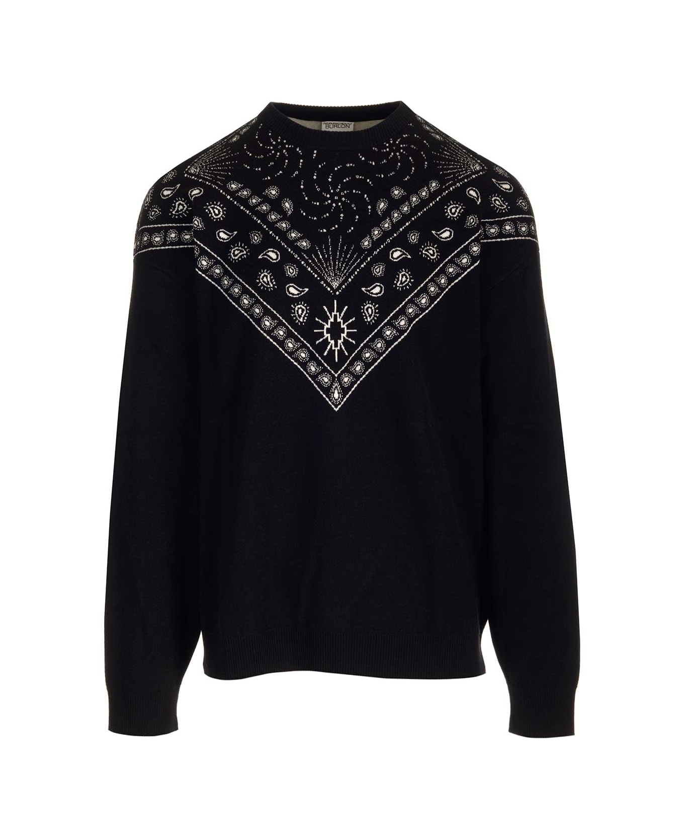 Marcelo Burlon Sweater With Bandana Embroidery - Black