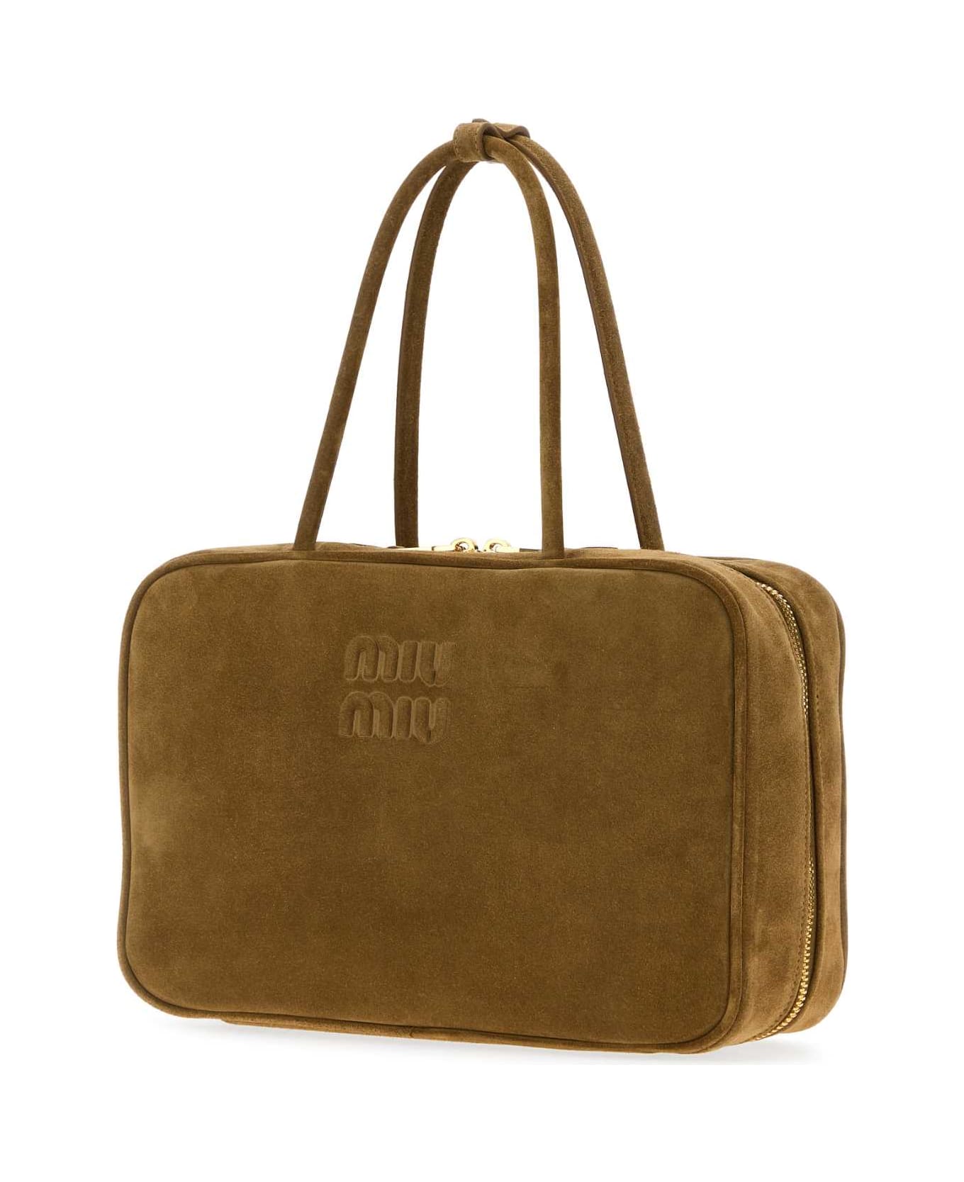 Miu Miu Beige Suede Handbag - OLIVA