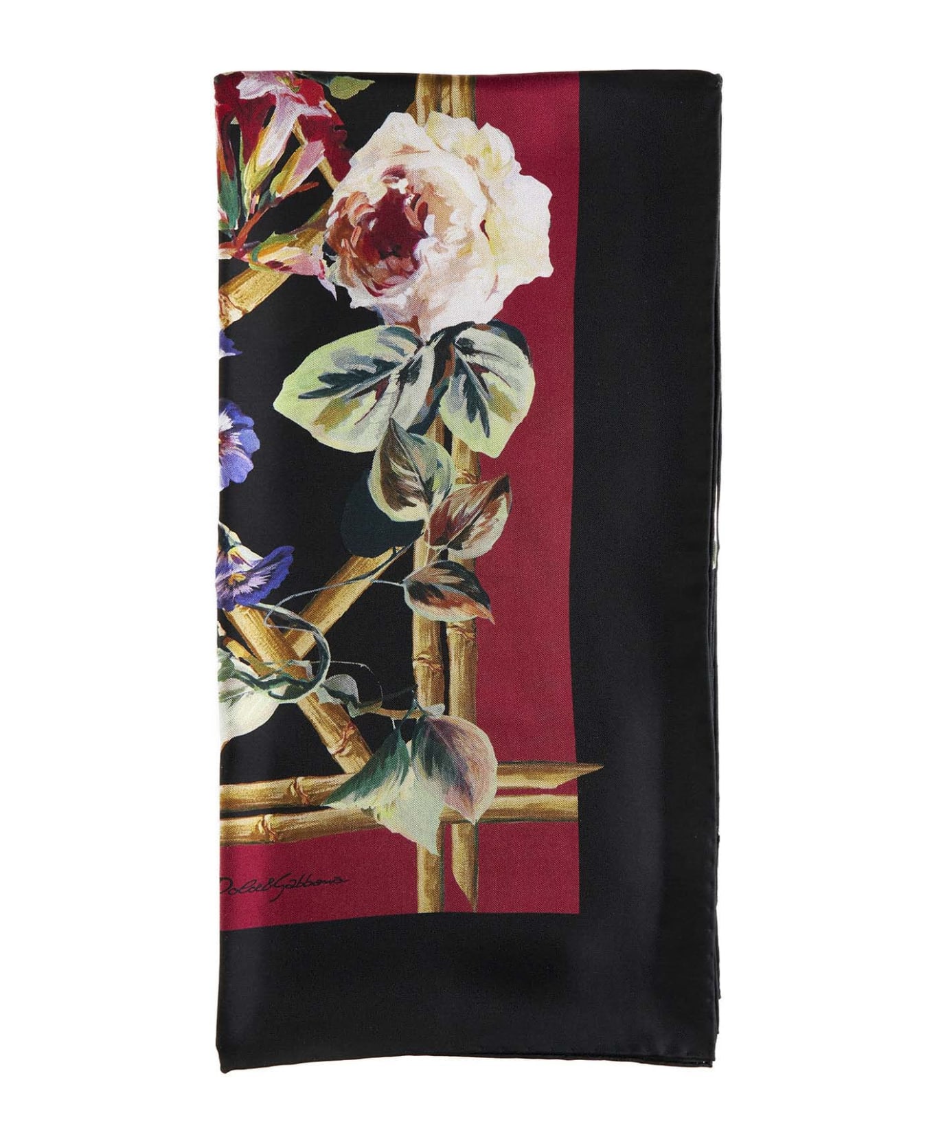 Dolce & Gabbana Floral Print Scarf - Roseto con greca