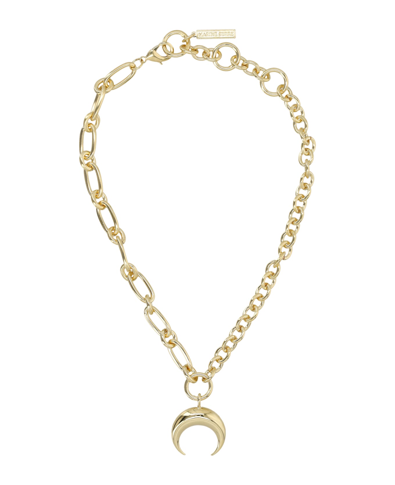 Marine Serre Regenerated Tin Moon Charms Necklace - GOLD
