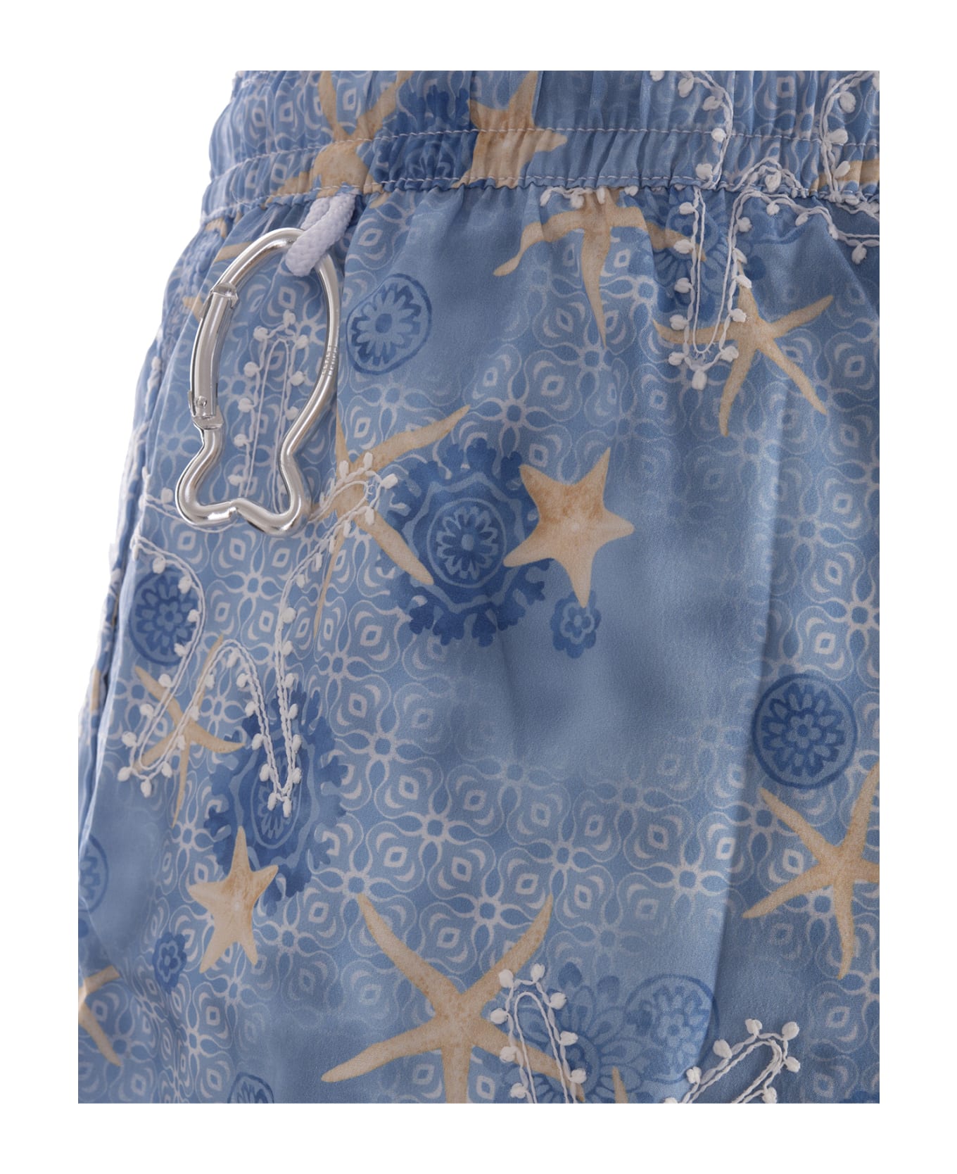 seas stars fantasy print blue Swim Shorts - FEDELI - Russocapri