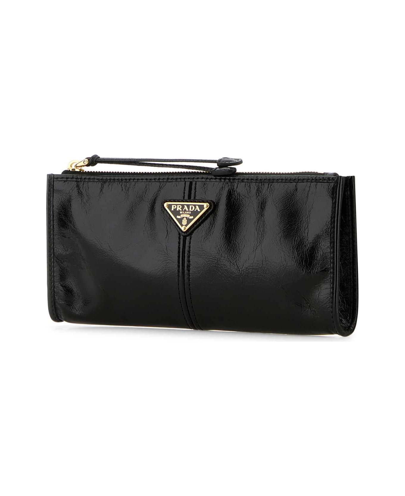 Prada Black Leather Pouch - NERO