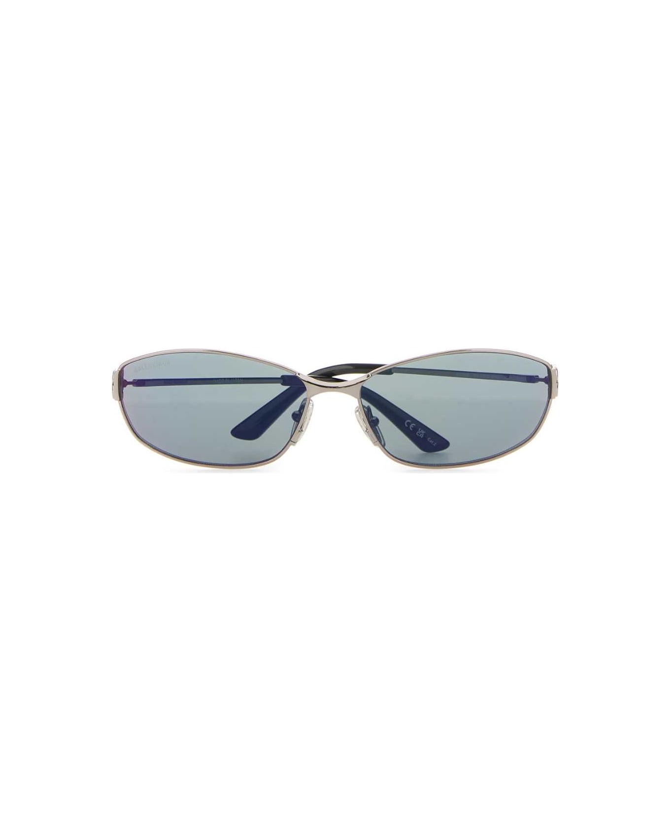 Balenciaga Silver Metal Mercury Oval Sunglasses - MIRRORINFRARED