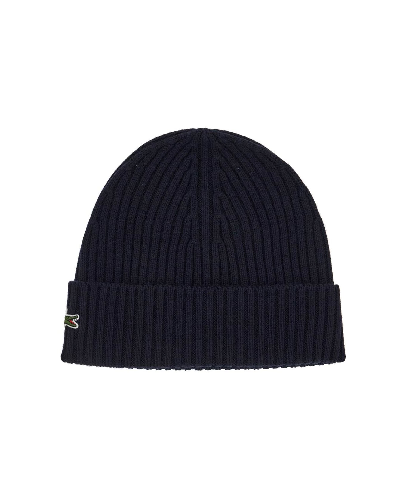 Lacoste Wool Beanie Hat - Blue