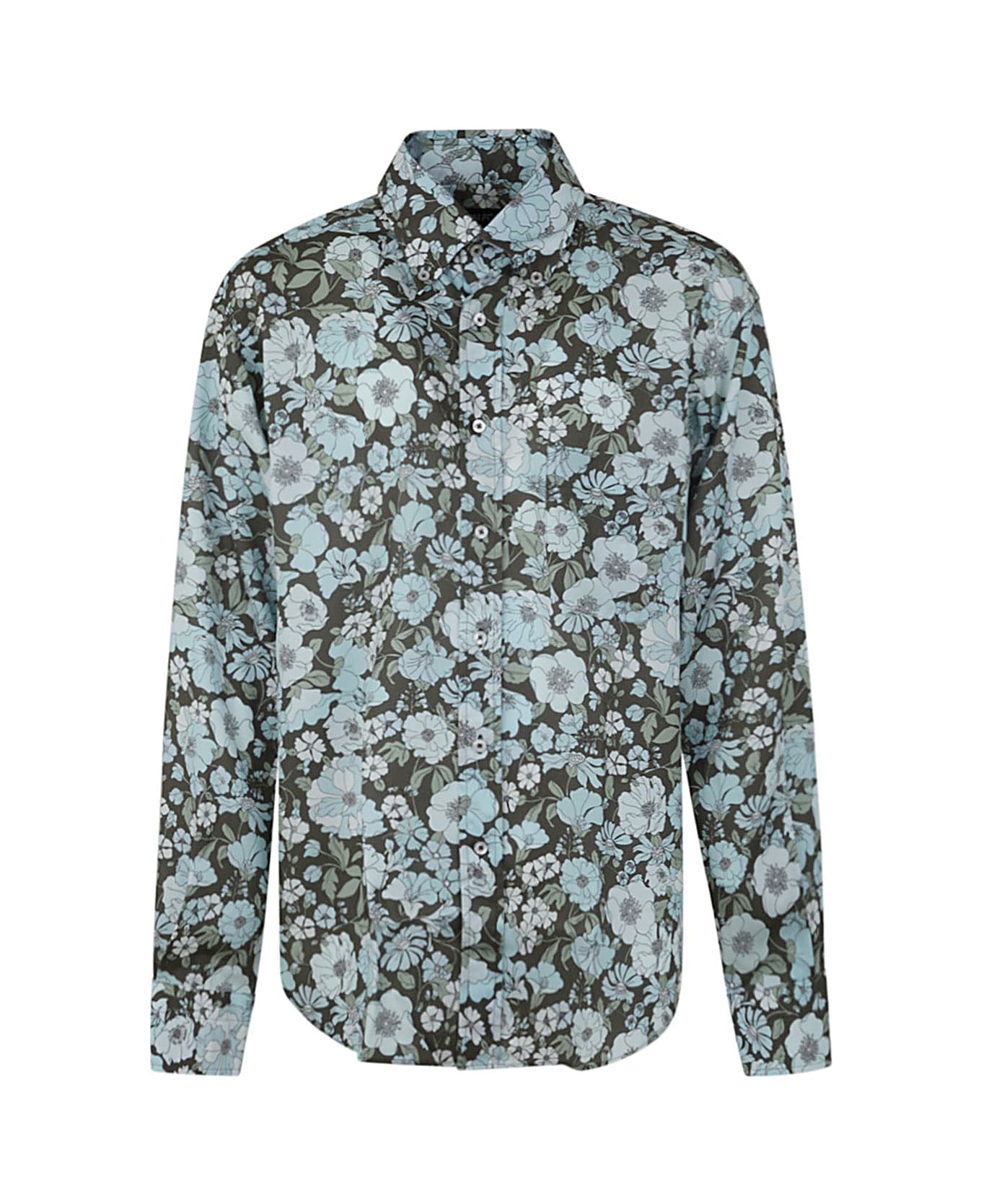Tom Ford Fluid Shirt - Zfghb Combo Military Sage Light Blue