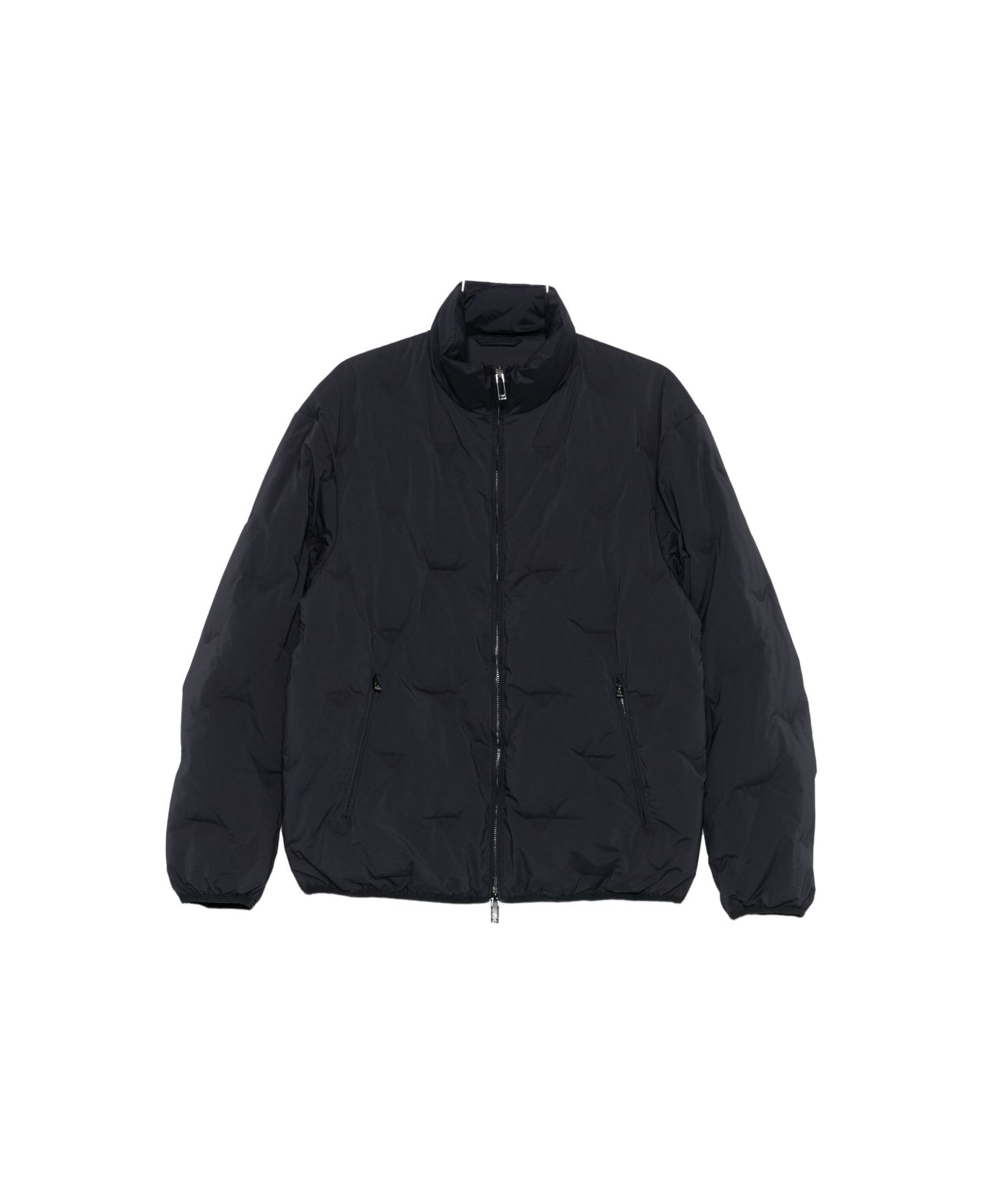 Emporio Armani Nylon Short Down Jacket - Blue ダウンジャケット