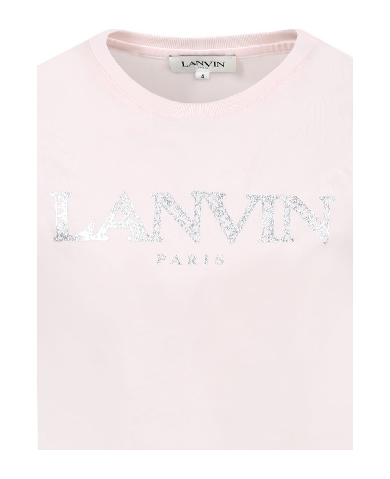 Lanvin Pink T-shirt For Girl With Logo - Pink