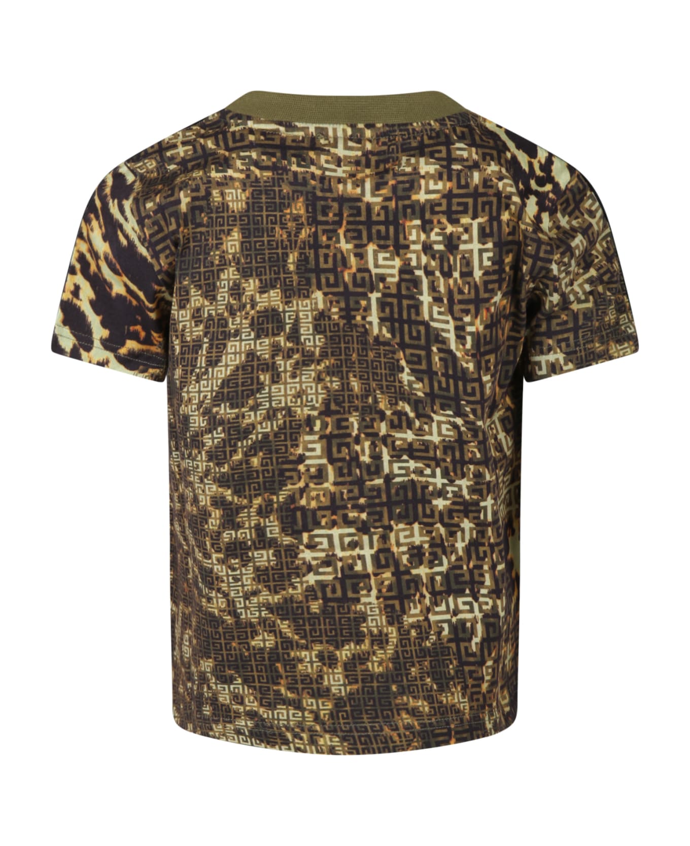 Givenchy Multicolor T-shirt For Boy With Logos - Green
