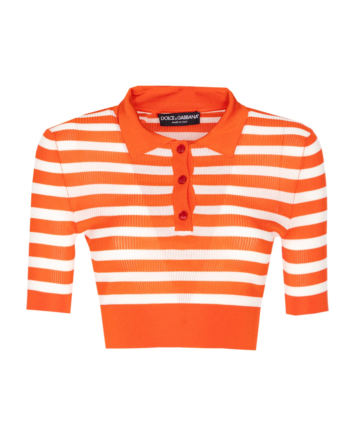 Dolce 
Gabbana Striped Polo - Orange