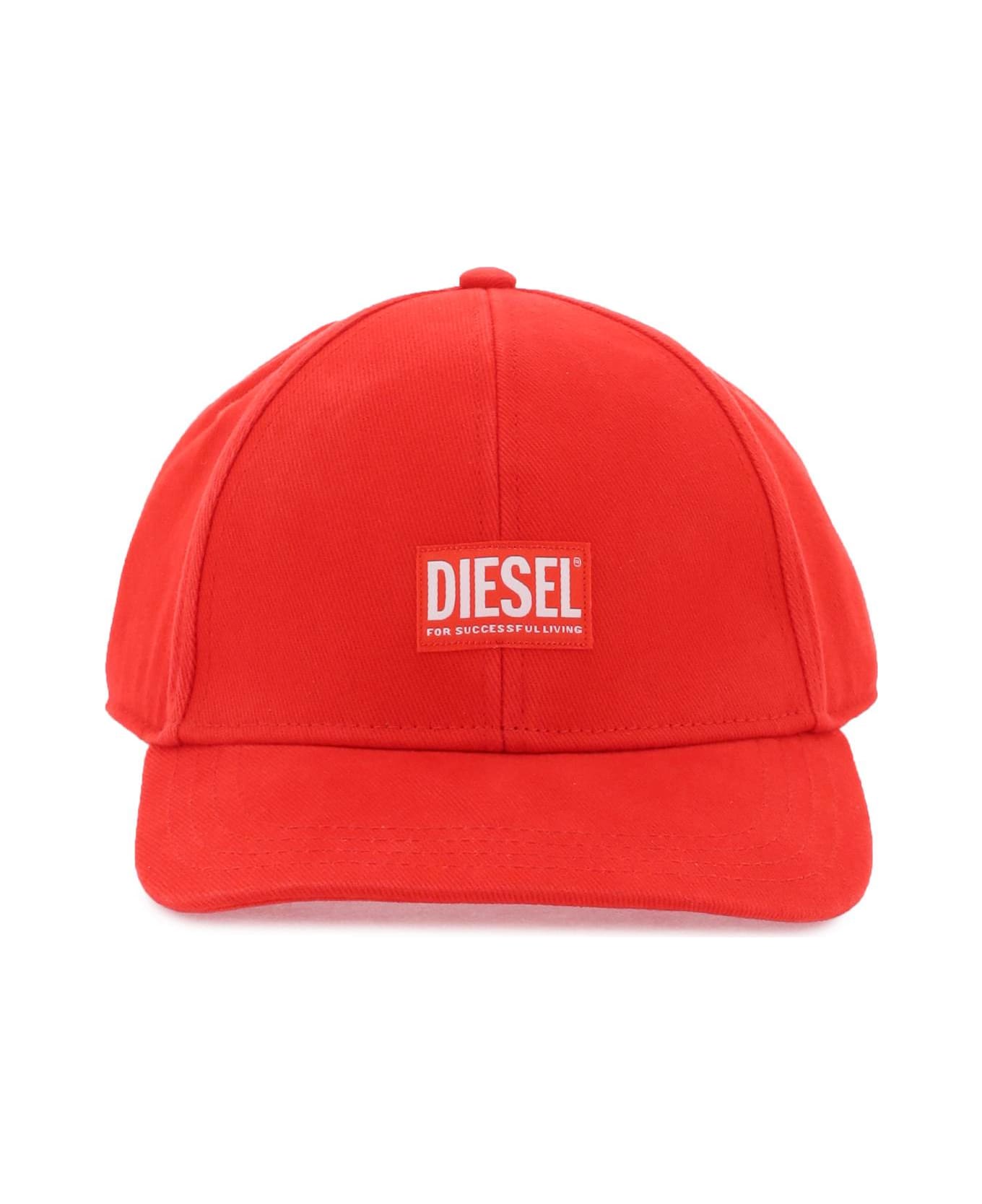 Diesel Corry-jacq-wash Baseball Cap - FORMULA RED (Red)