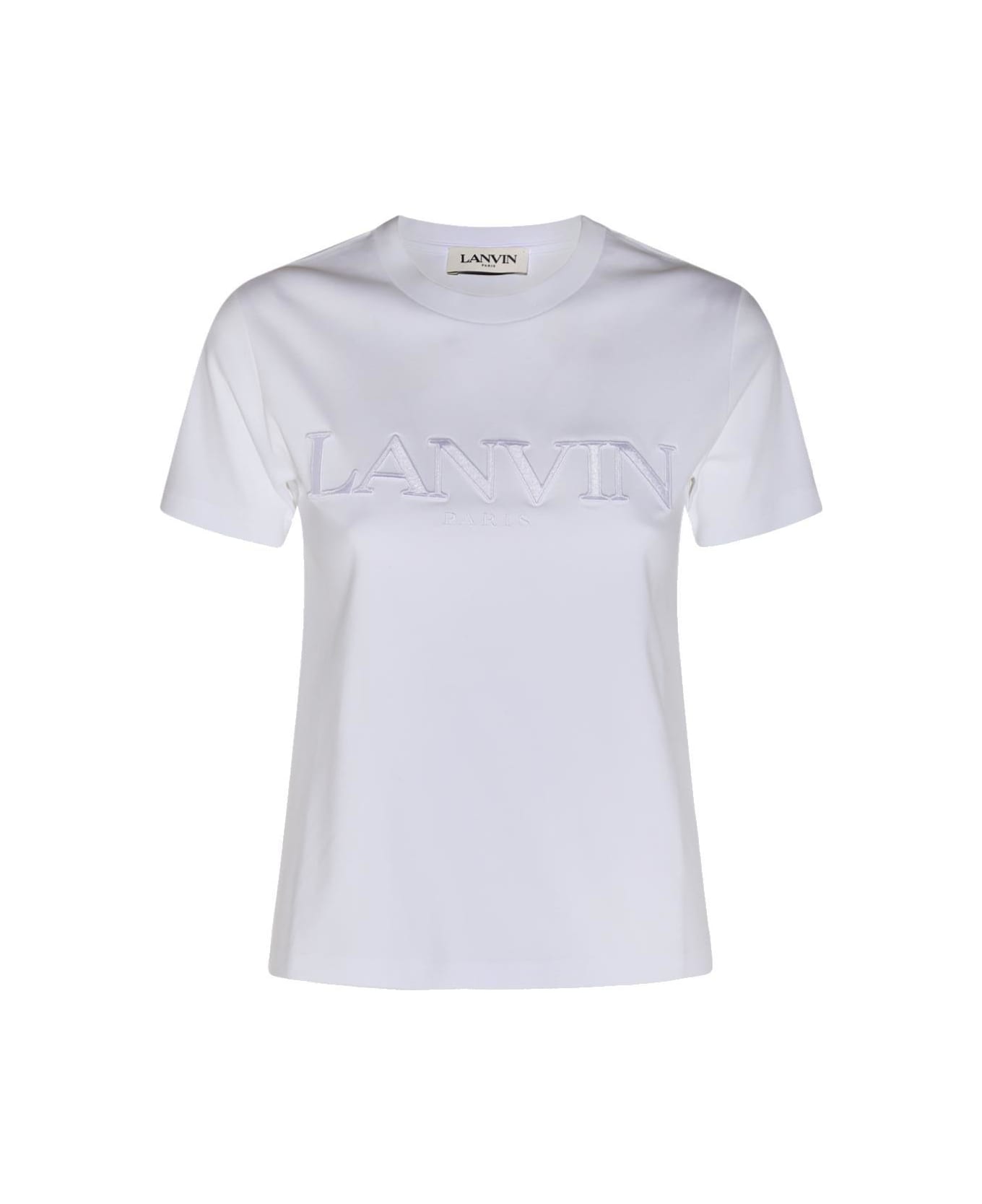 Lanvin Logo Embroidered T-shirt - Bianco