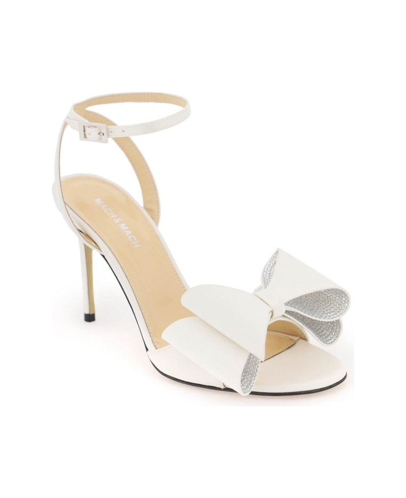 Mach & Mach Le Cadeau Double-bow Sandals - White