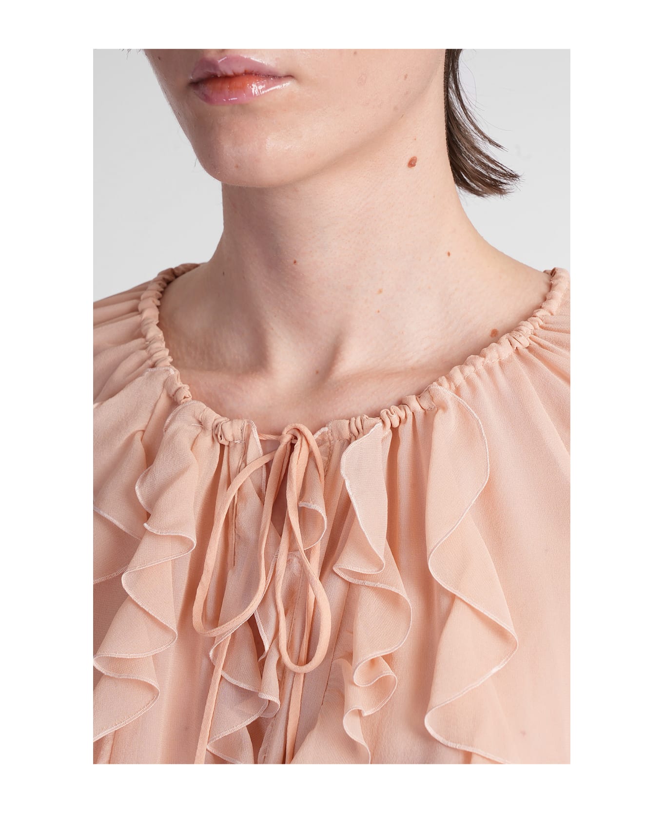 Blumarine Blouse In Rose-pink Silk - rose-pink