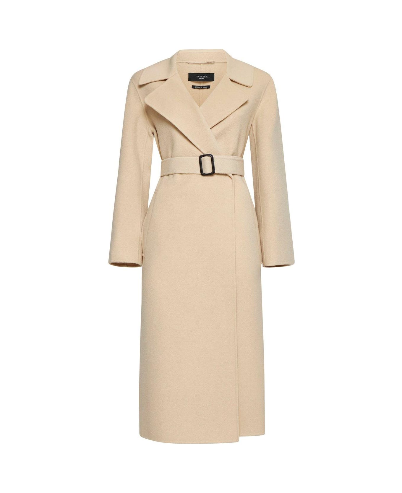 Weekend Max Mara Belted Long-sleeved Coat - Sabbia