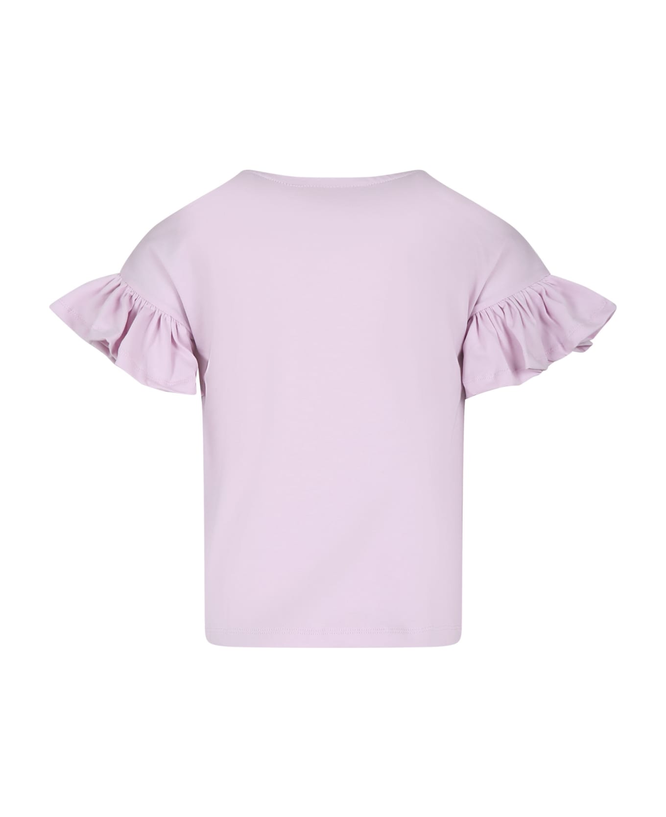 Molo Pink T-shirt For Girl With Seal Print - Pink Tシャツ＆ポロシャツ