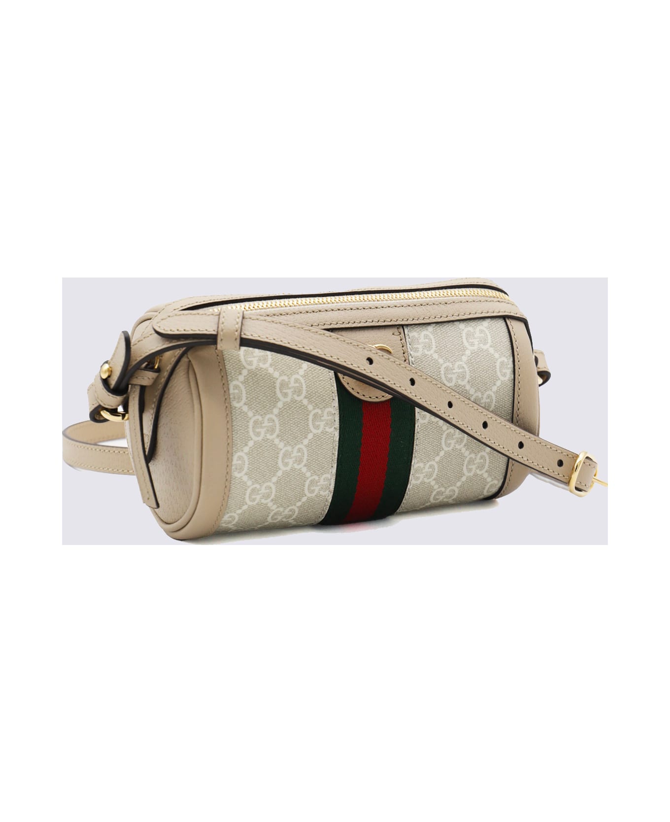 Gucci Beige And White Leather Shoulder Bag - BEIGE WHITE