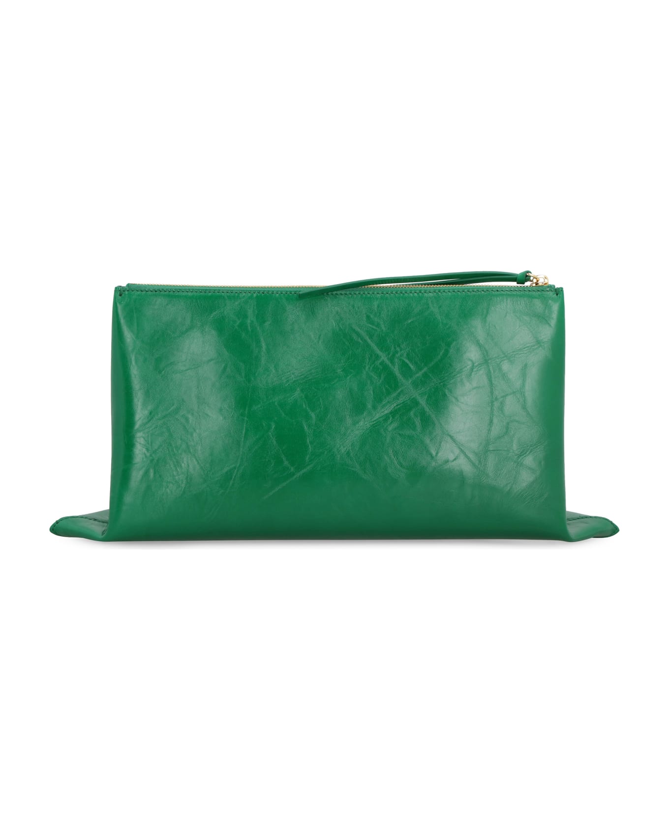 Jil Sander Leather Clutch - green クラッチバッグ